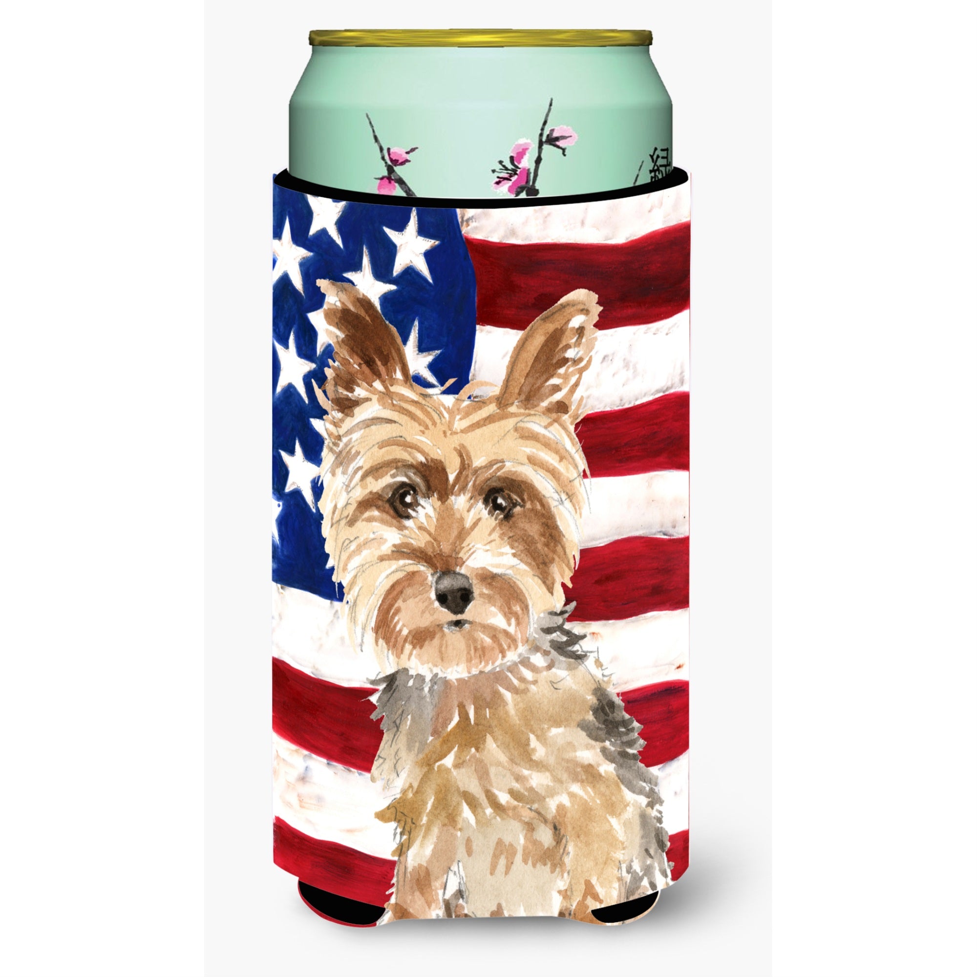 Caroline'S Treasures Ck1706Tbc Patriotic Usa Fox Terrier Tall Boy Hugger Cold-Beverage-Koozies, Multicolor