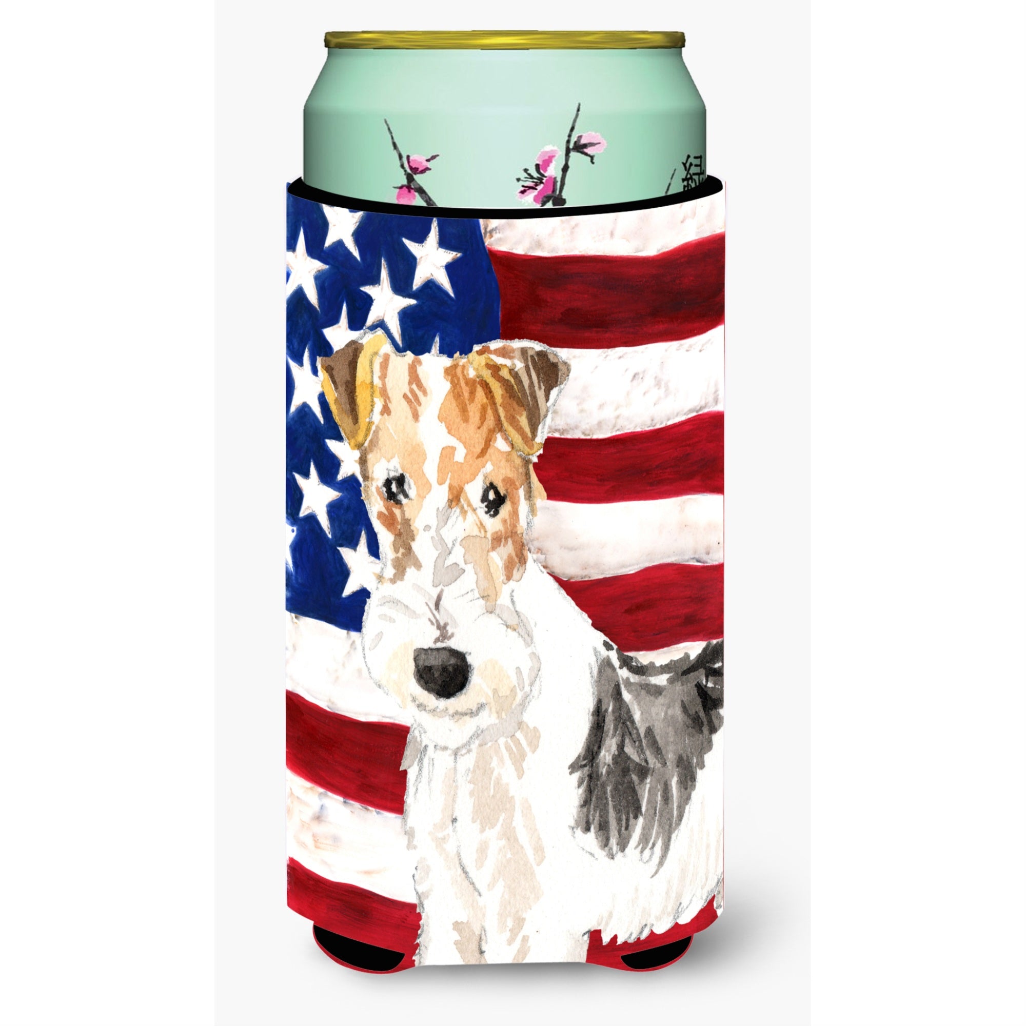 Caroline'S Treasures Ck1707Tbc Patriotic Usa Yorkie Yorkshire Terrier Tall Boy Hugger Cold-Beverage-Koozies, Multicolor