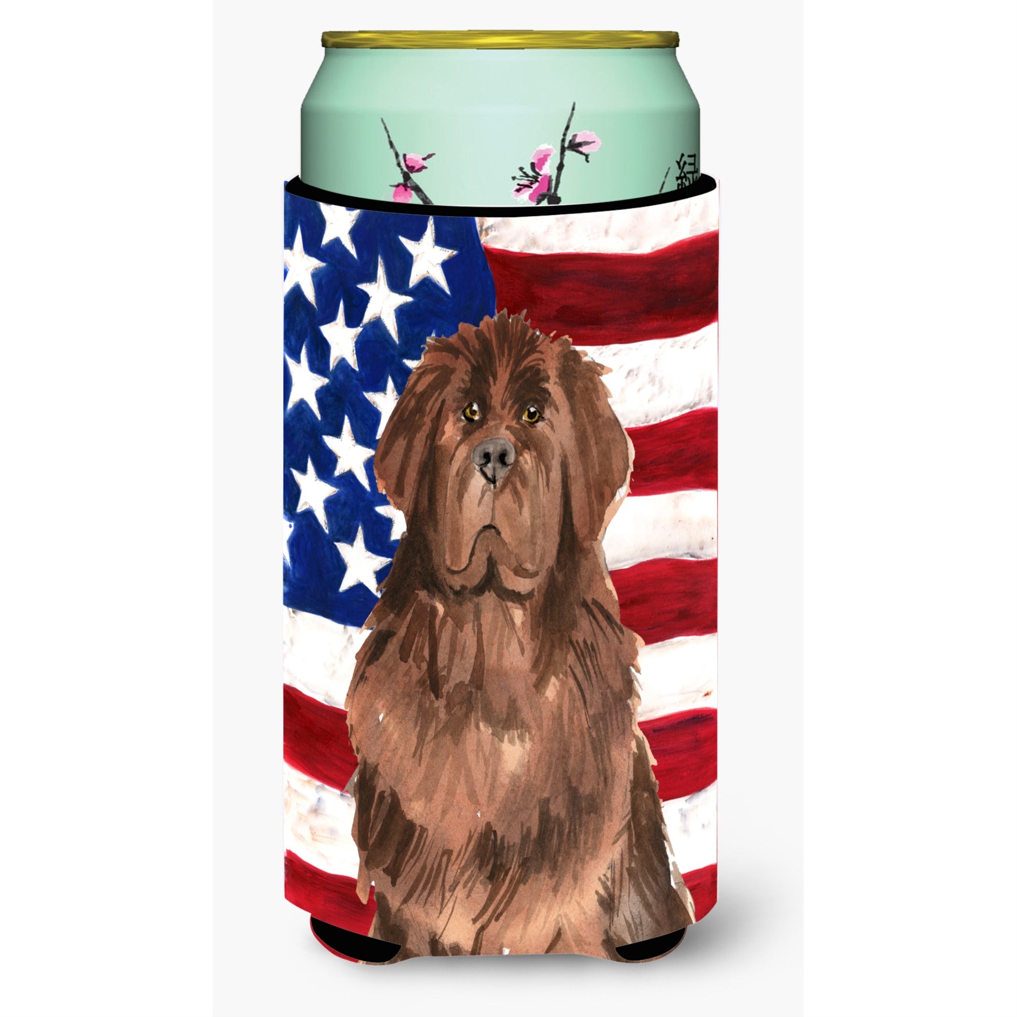 Caroline'S Treasures Ck1721Tbc Patriotic Usa Newfoundland Tall Boy Hugger Cold-Beverage-Koozies, Multicolor
