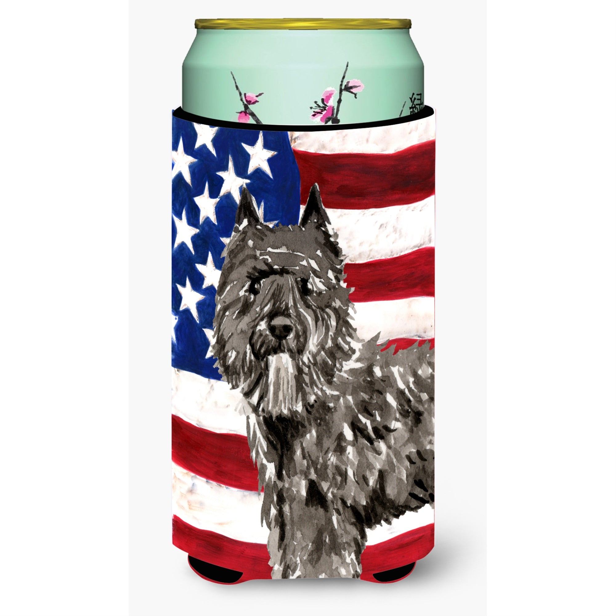 Caroline'S Treasures Ck1737Tbc Patriotic Usa Bouvier Des Flandres Tall Boy Hugger Cold-Beverage-Koozies, Multicolor