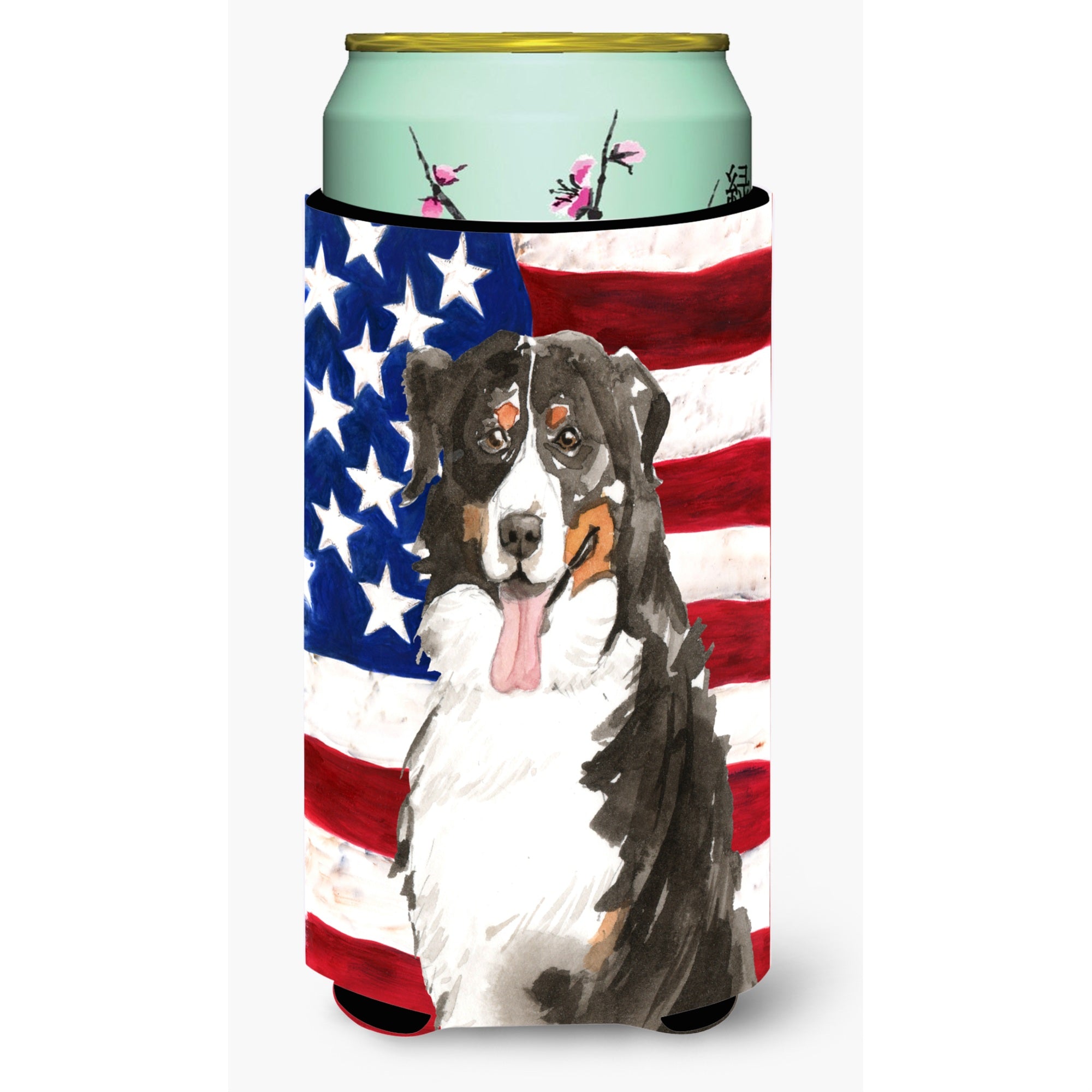 Caroline'S Treasures Ck1741Tbc Patriotic Usa Bernese Mountain Dog Tall Boy Hugger Cold-Beverage-Koozies, Multicolor