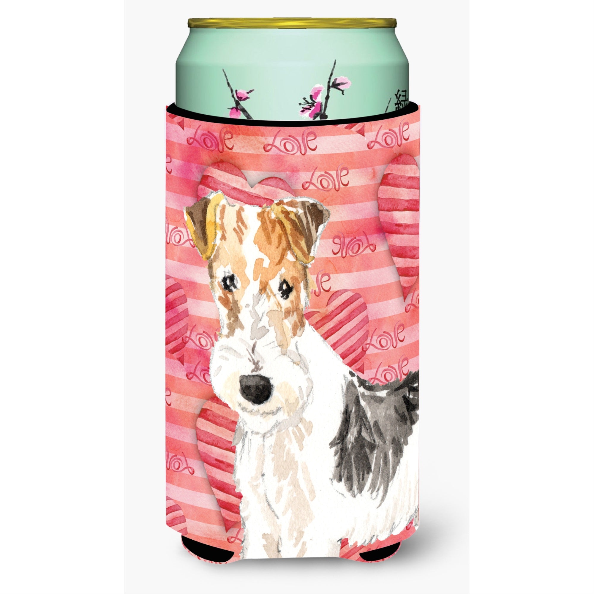 Caroline'S Treasures Ck1744Tbc Love A Fox Terrier Tall Boy Insulator Hugger Cold-Beverage-Koozies, Multicolor