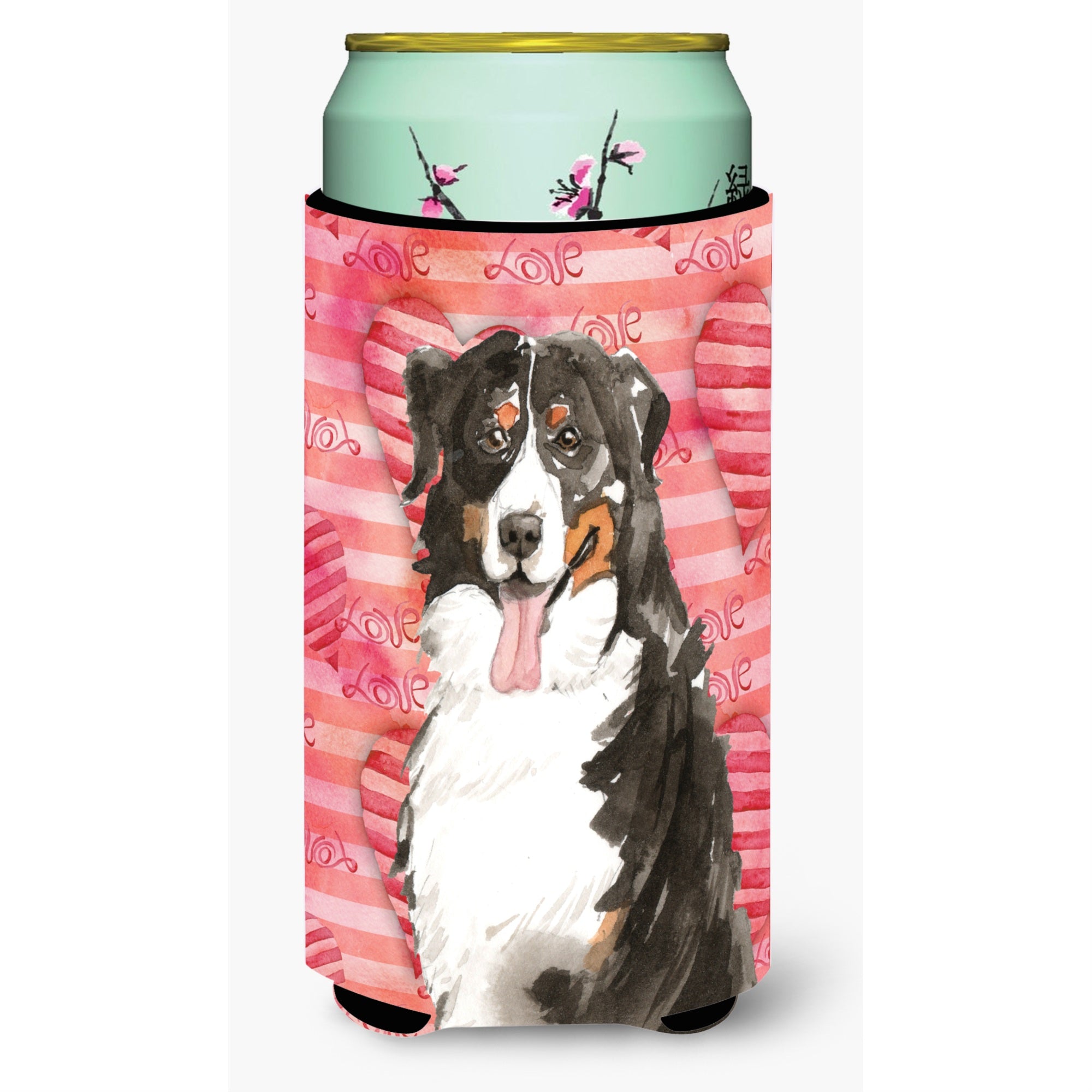 Caroline'S Treasures Ck1778Tbc Love A Bernese Mountain Dog Tall Boy Hugger Cold-Beverage-Koozies, Multicolor