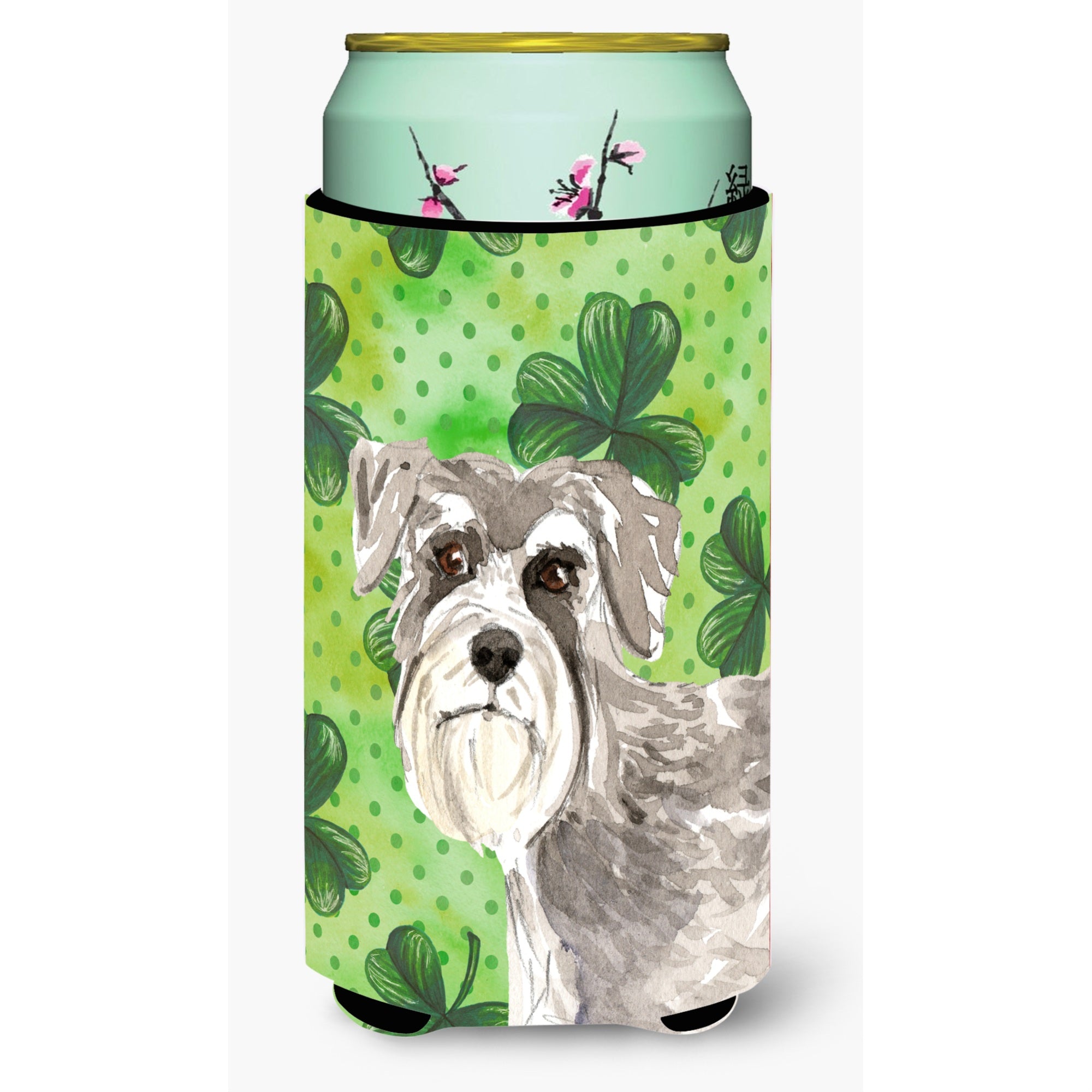 Caroline'S Treasures Ck1792Tbc Shamrocks Schnauzer #1 Tall Boy Hugger Cold-Beverage-Koozies, Multicolor