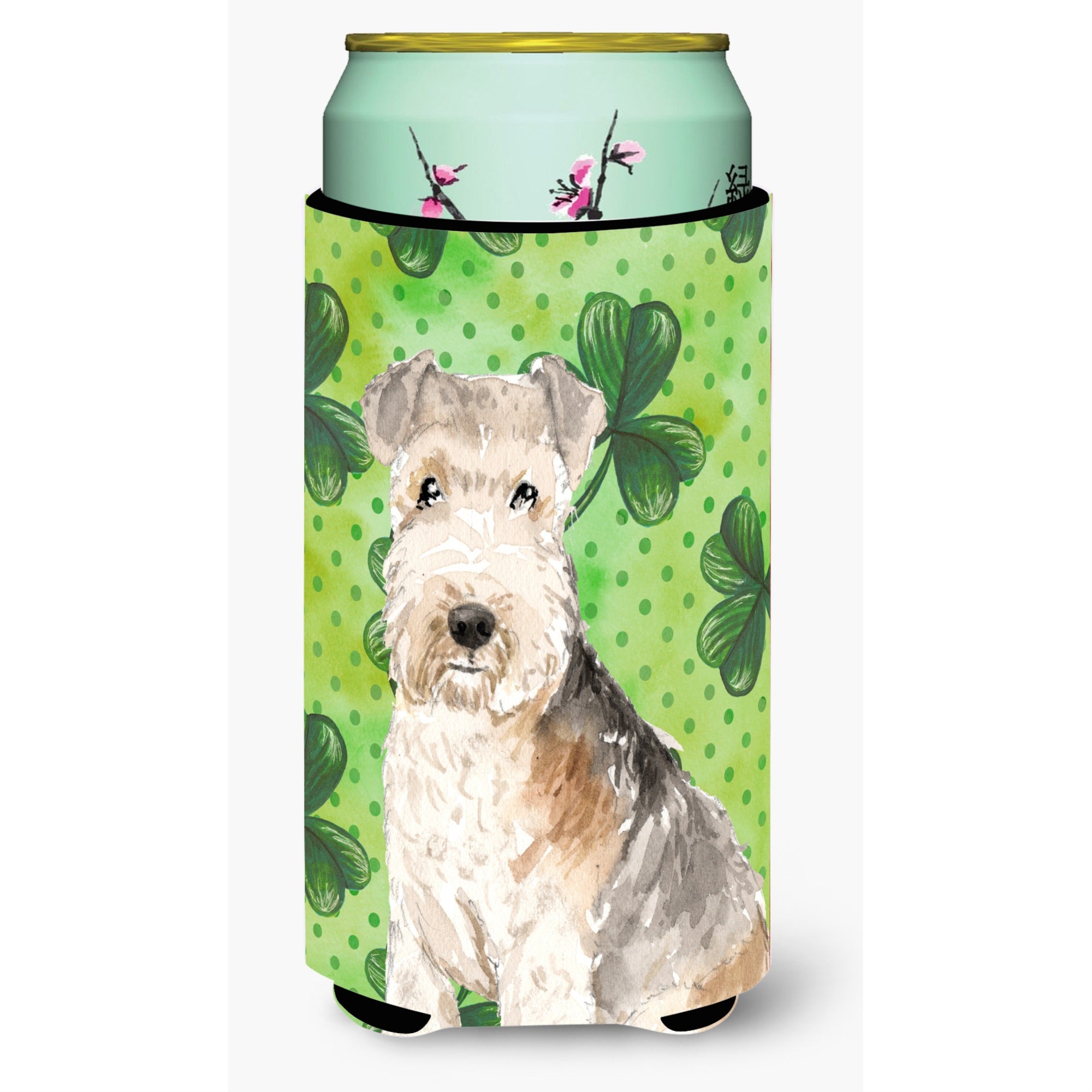 Caroline'S Treasures Ck1799Tbc Shamrocks Lakeland Terrier Tall Boy Hugger Cold-Beverage-Koozies, Multicolor