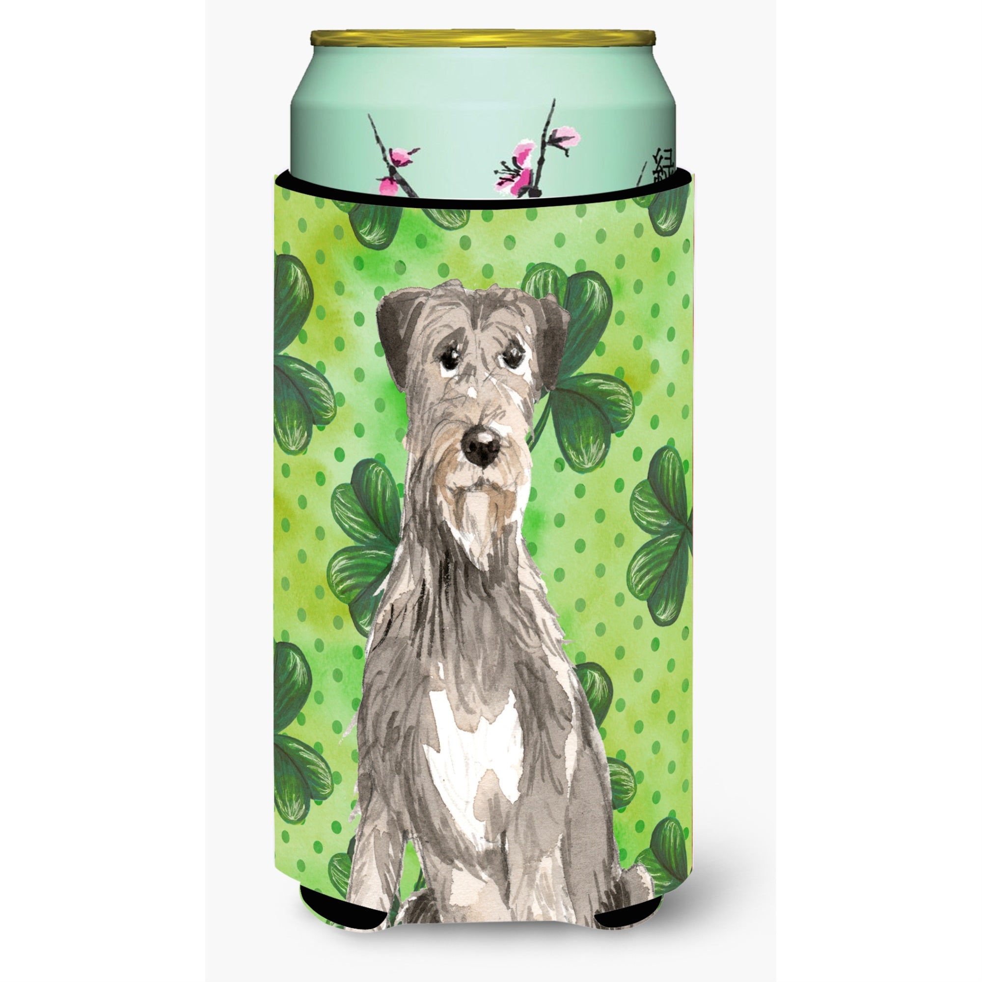 Caroline'S Treasures Ck1802Tbc Shamrocks Irish Wolfhound Tall Boy Hugger Cold-Beverage-Koozies, Multicolor