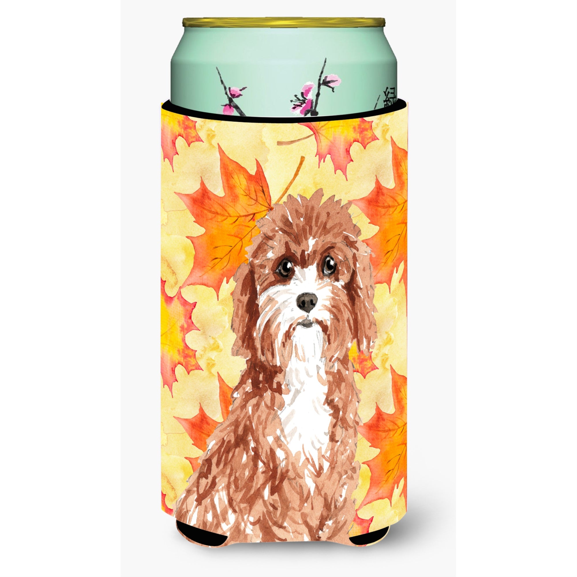 Caroline'S Treasures Ck1844Tbc Fall Leaves Cavapoo Tall Boy Insulator Hugger Cold-Beverage-Koozies, Multicolor