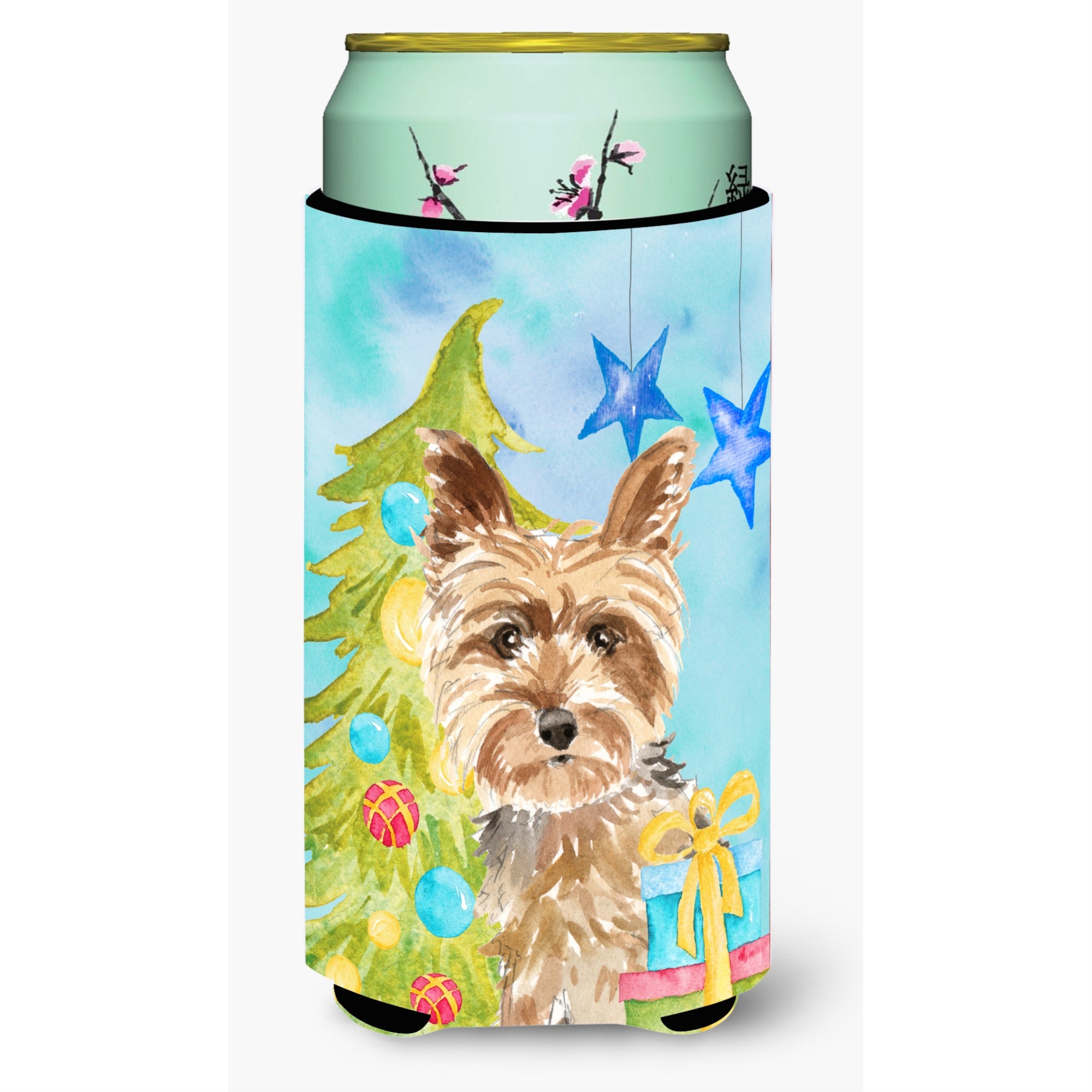 Caroline'S Treasures Ck1854Tbc Christmas Yorkie Yorkshire Terrier Tall Boy Hugger Cold-Beverage-Koozies, Multicolor