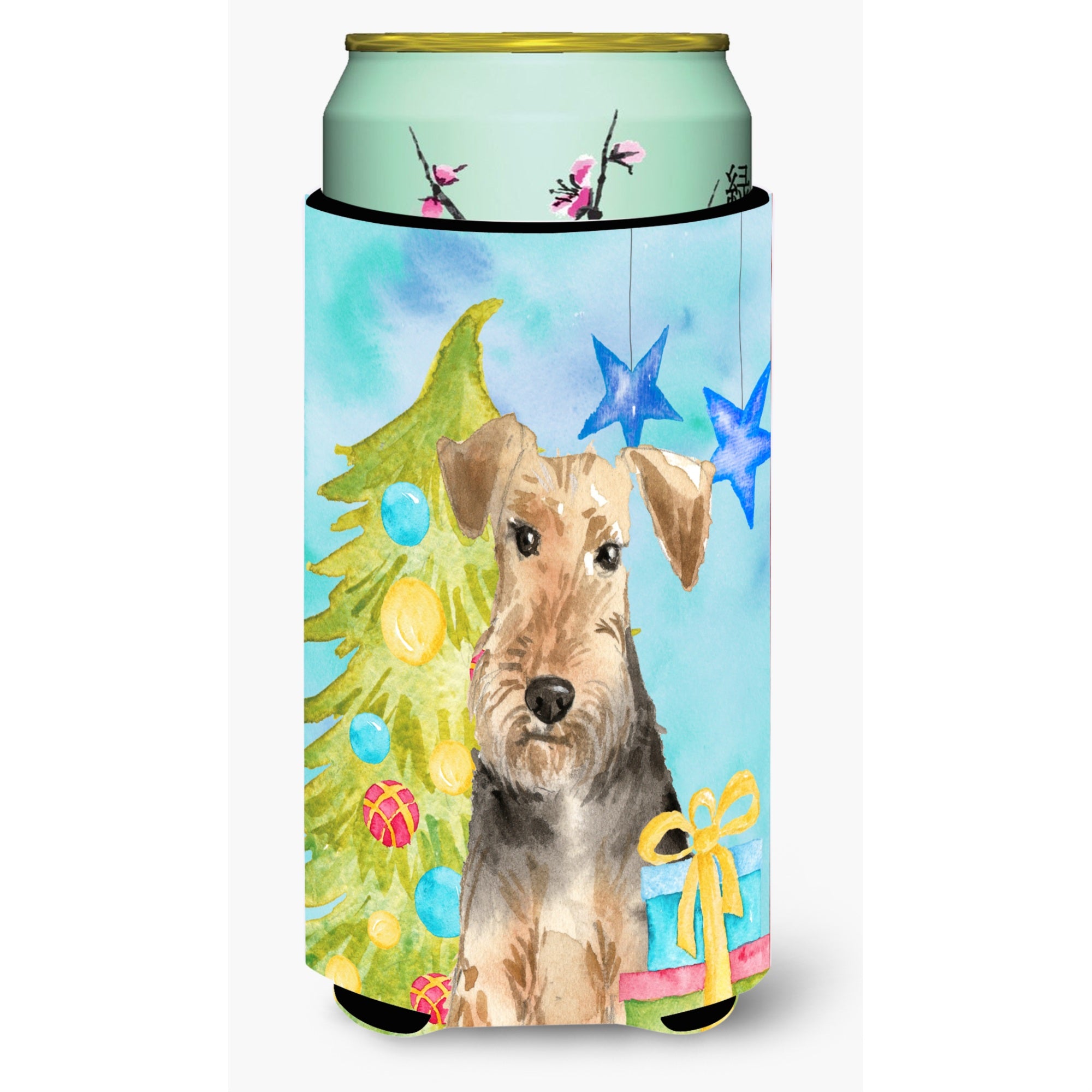 Caroline'S Treasures Ck1858Tbc Christmas Tree Welsh Terrier Tall Boy Hugger Cold-Beverage-Koozies, Multicolor