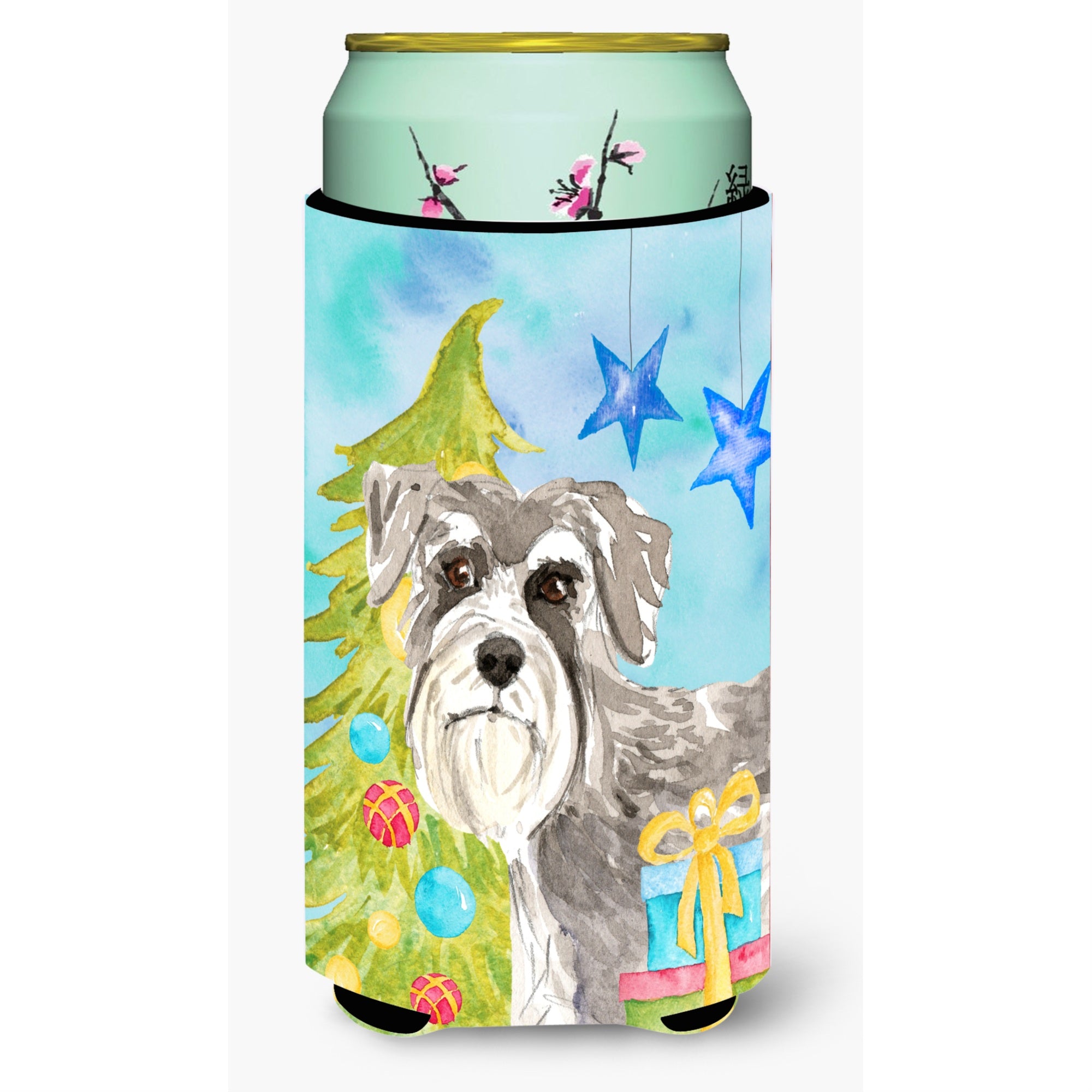 Caroline'S Treasures Ck1866Tbc Christmas Tree Schnauzer #1 Tall Boy Hugger Cold-Beverage-Koozies, Multicolor