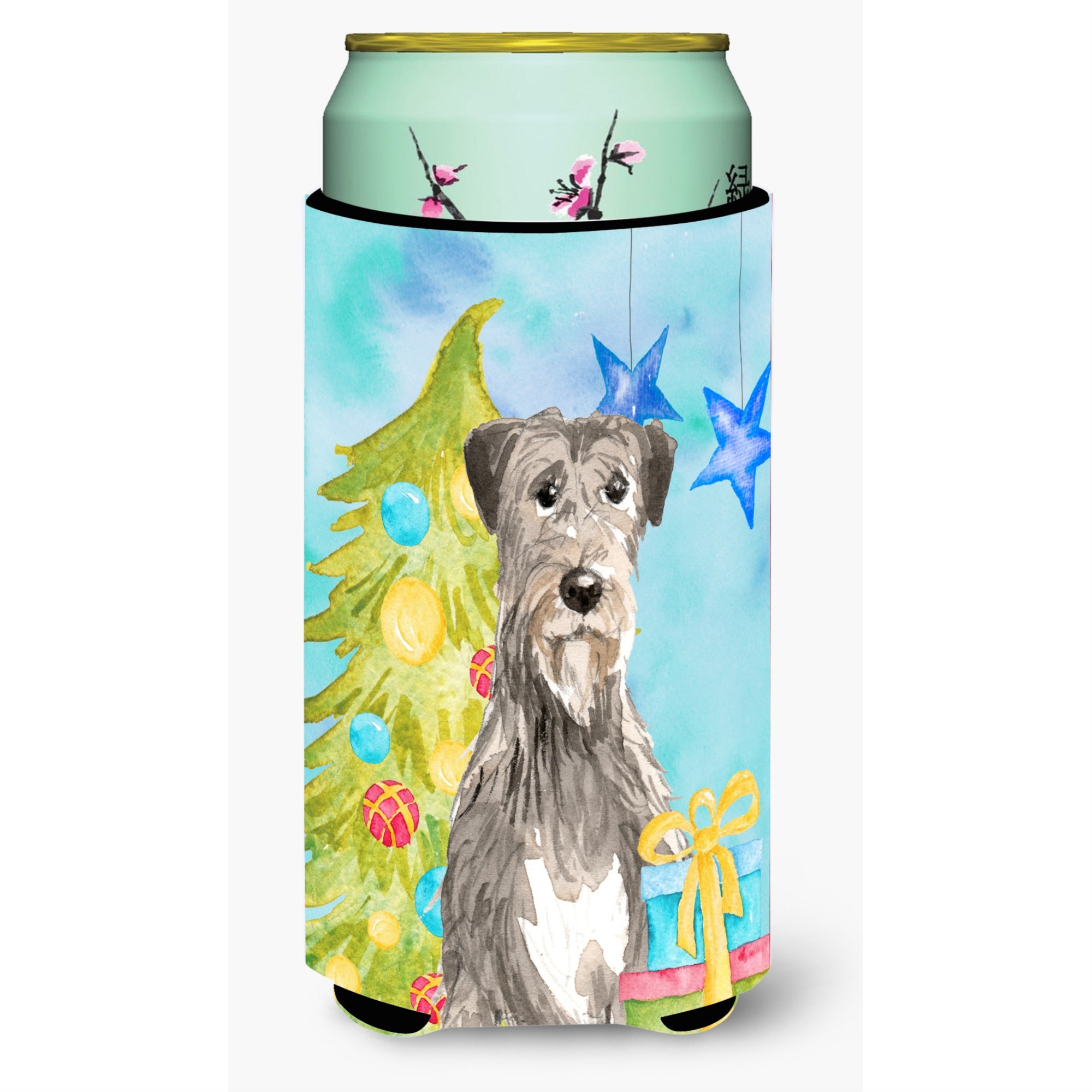 Caroline'S Treasures Ck1876Tbc Christmas Tree Irish Wolfhound Tall Boy Hugger Cold-Beverage-Koozies, Multicolor