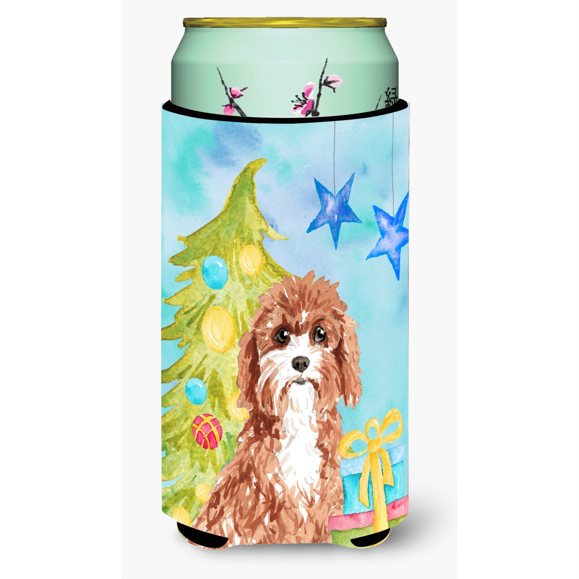 Caroline'S Treasures Ck1881Tbc Christmas Tree Cavapoo Tall Boy Hugger Cold-Beverage-Koozies, Multicolor