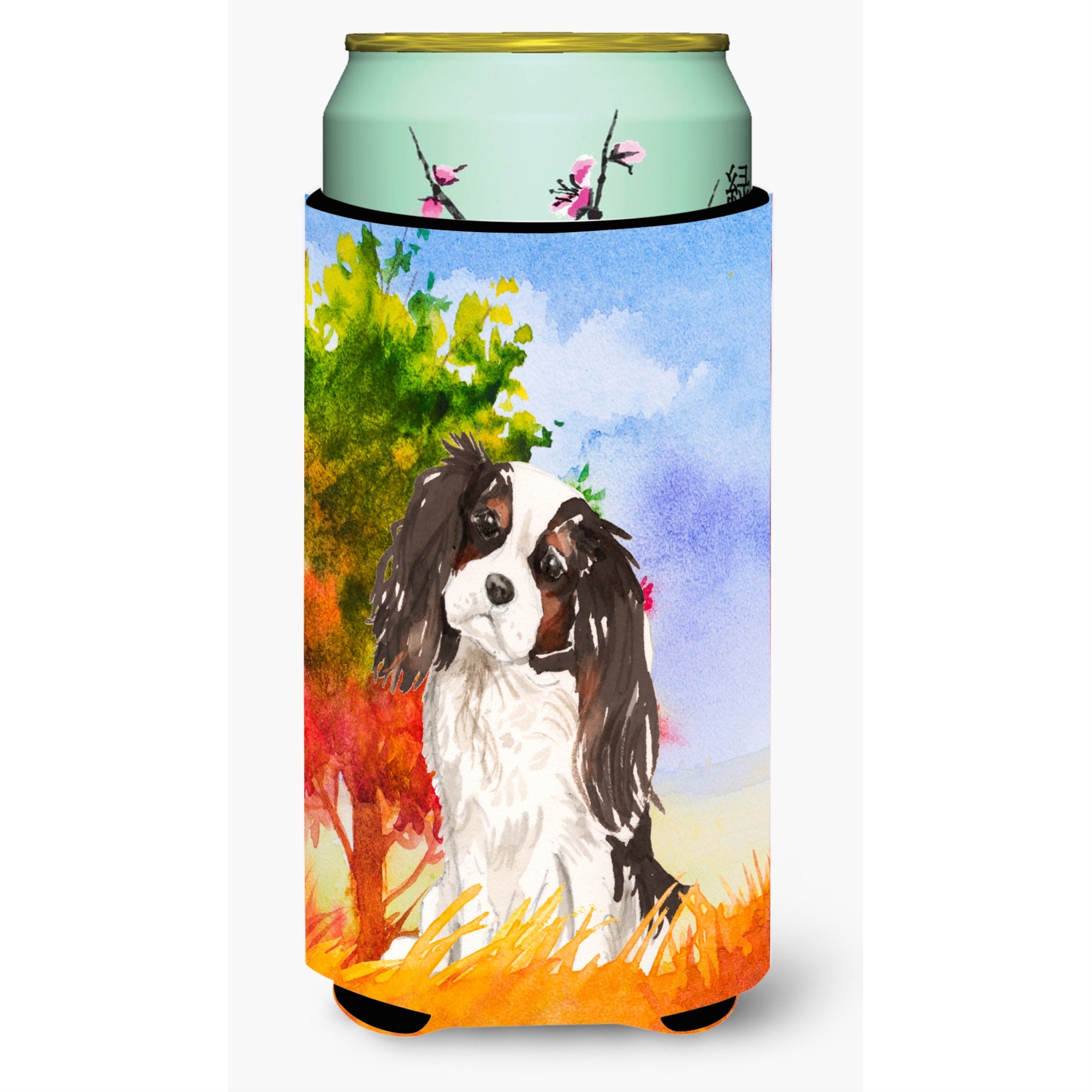 Caroline'S Treasures Ck1931Tbc Fall Tricolor Cavalier Spaniel Tall Boy Hugger Cold-Beverage-Koozies, Multicolor