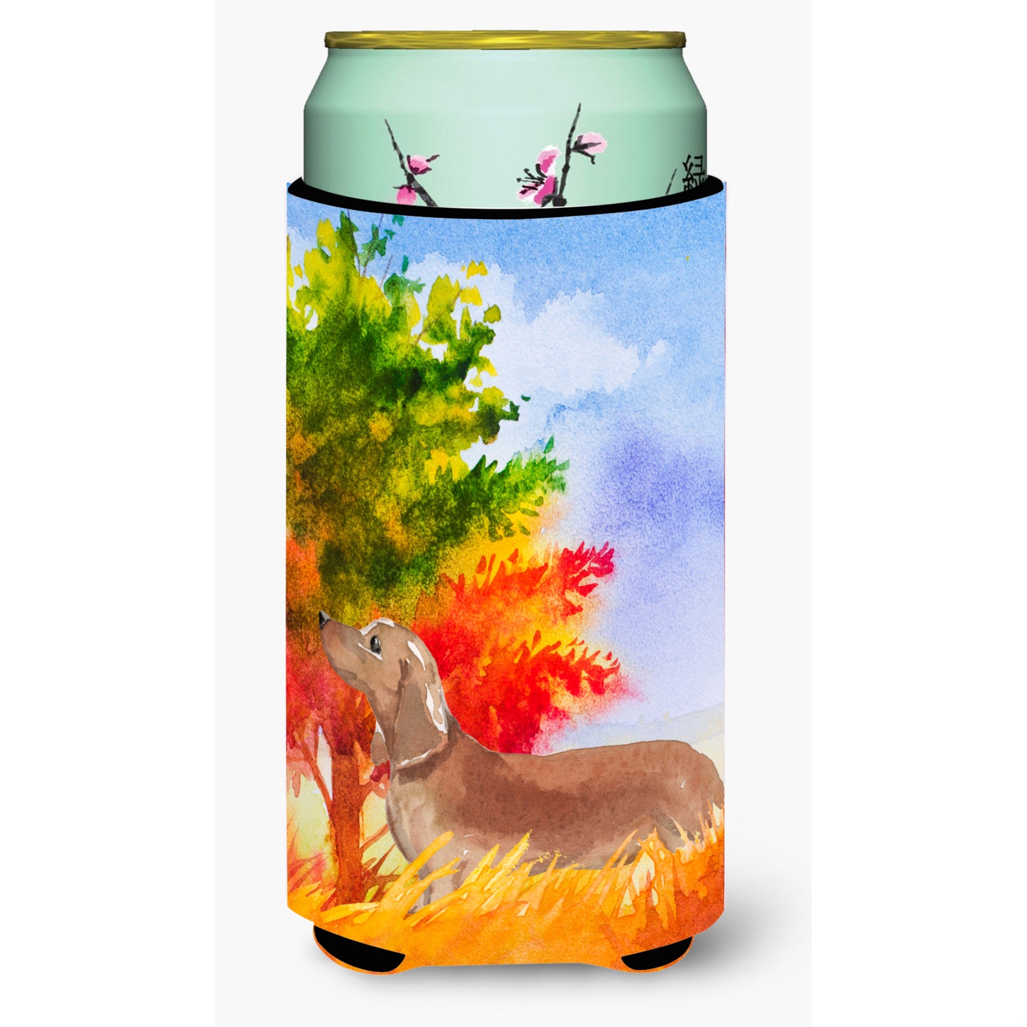 Caroline'S Treasures Ck1932Tbc Fall Red Dachshund Tall Boy Insulator Hugger Cold-Beverage-Koozies, Multicolor