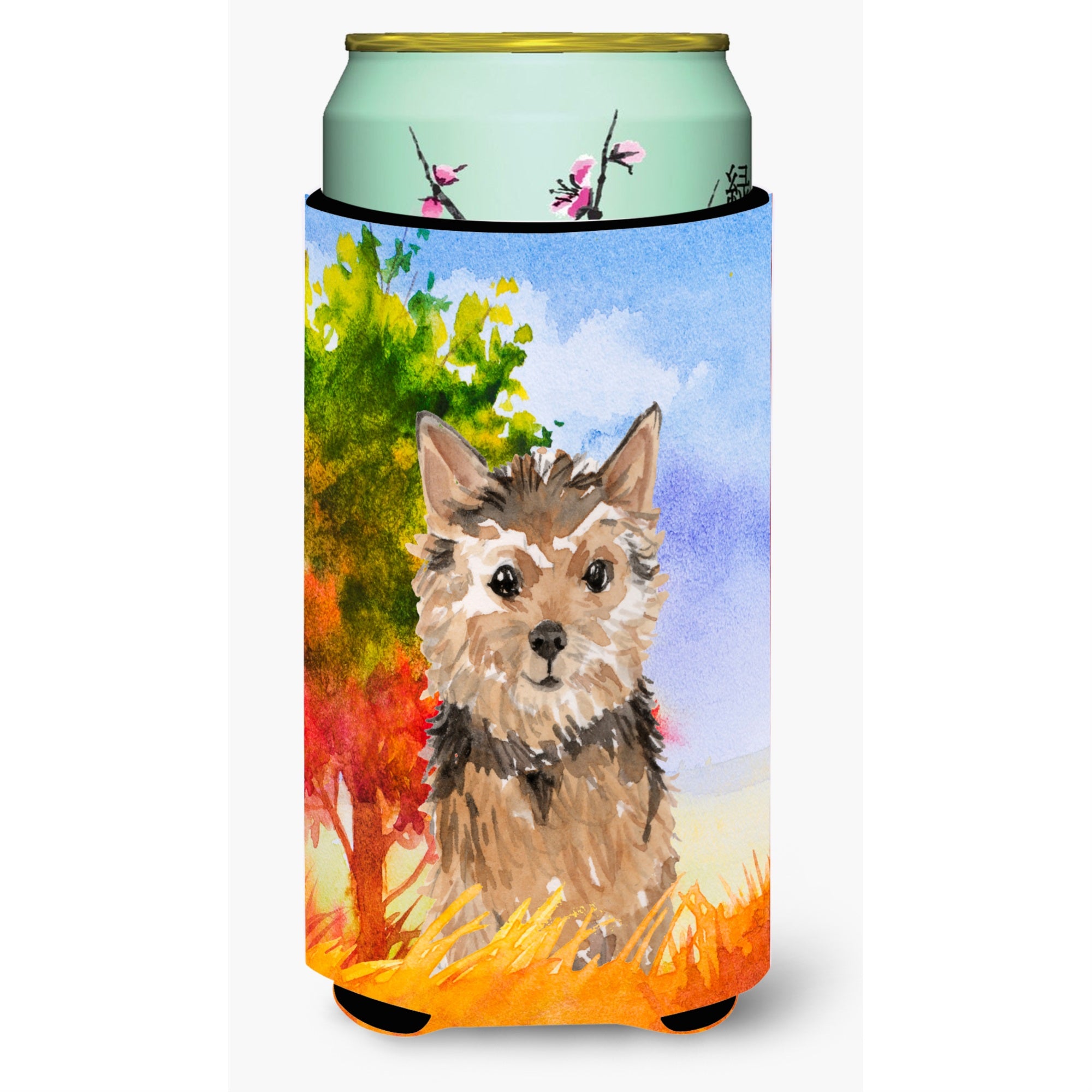 Caroline'S Treasures Ck1936Tbc Fall Norwich Terrier Tall Boy Hugger Cold-Beverage-Koozies, Multicolor