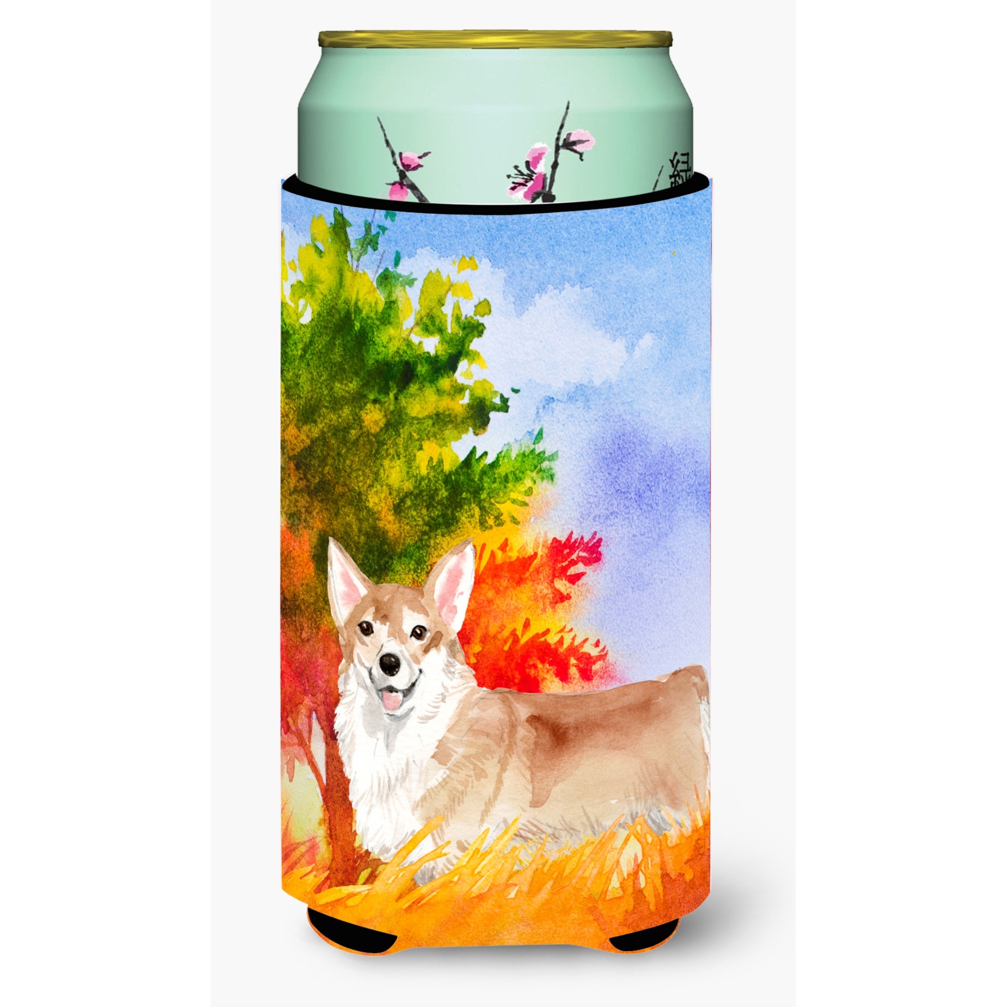 Caroline'S Treasures Ck1946Tbc Fall Corgi Tall Boy Insulator Hugger Cold-Beverage-Koozies, Multicolor