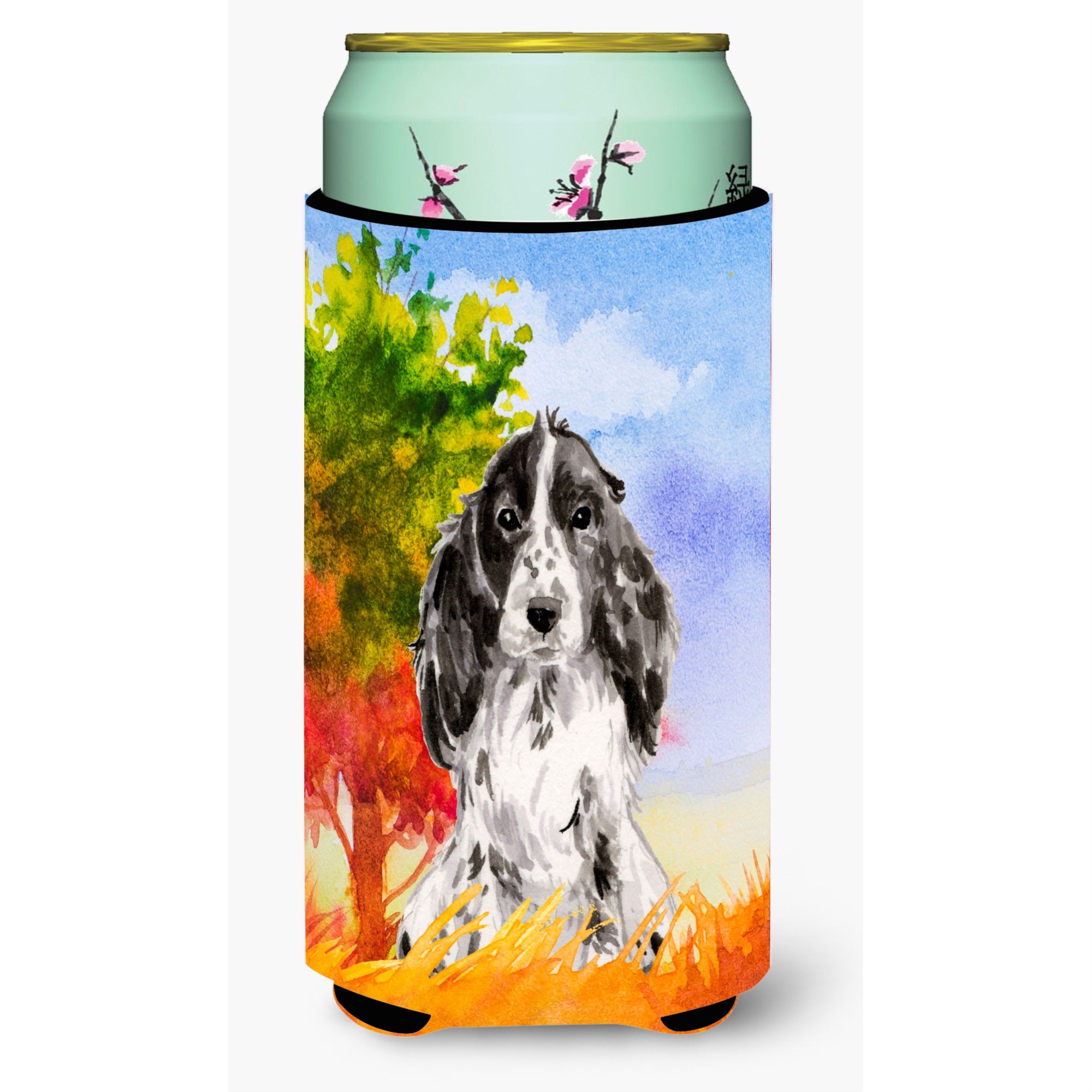 Caroline'S Treasures Ck1947Tbc Fall Black Parti Cocker Spaniel Tall Boy Hugger Cold-Beverage-Koozies, Multicolor