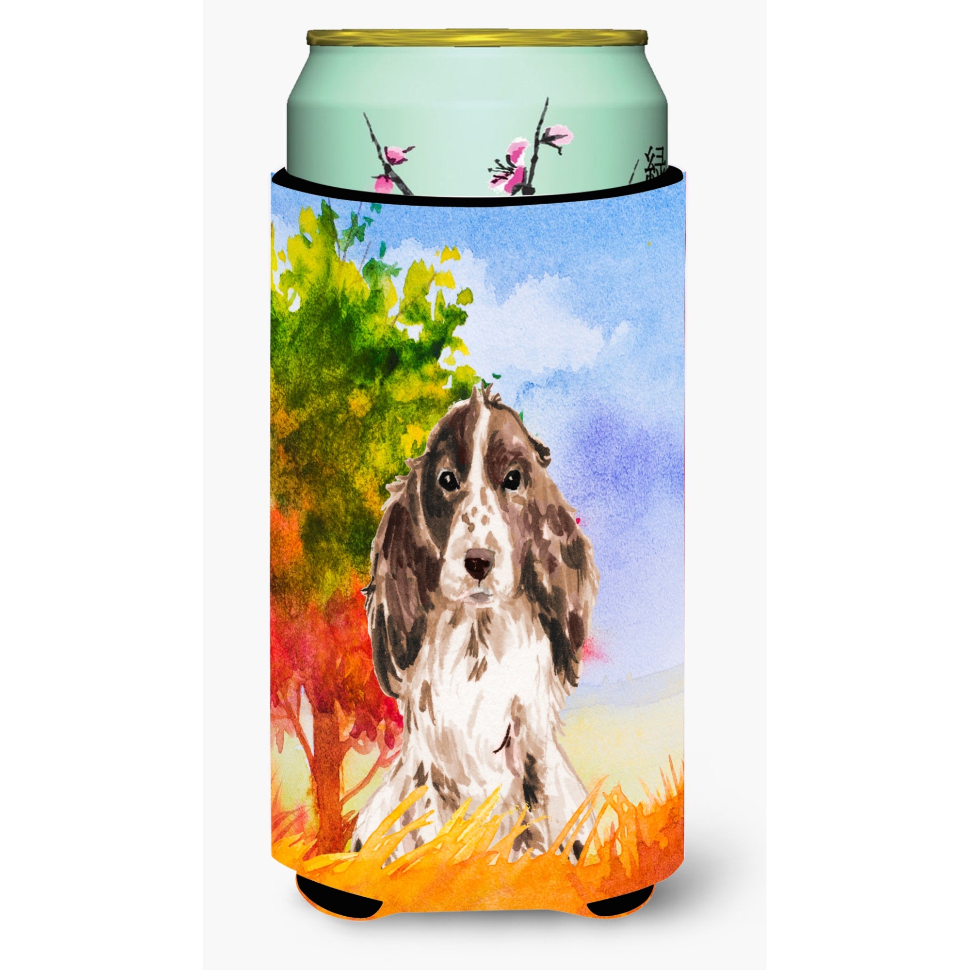 Caroline'S Treasures Ck1952Tbc Fall Chocolate Parti Cocker Spaniel Tall Boy Hugger Cold-Beverage-Koozies, Multicolor