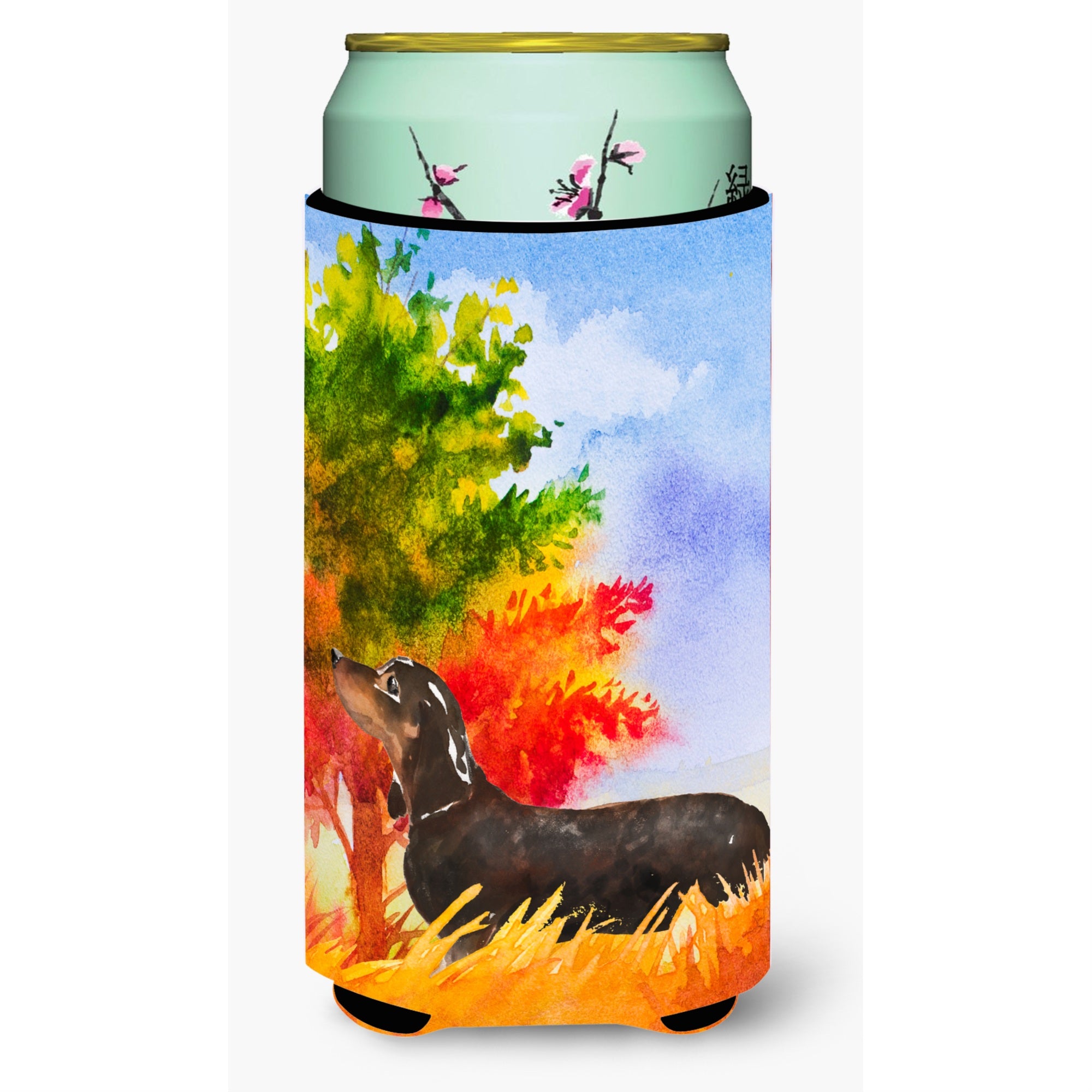 Caroline'S Treasures Ck1958Tbc Fall Dachshund Tall Boy Insulator Hugger Cold-Beverage-Koozies, Multicolor