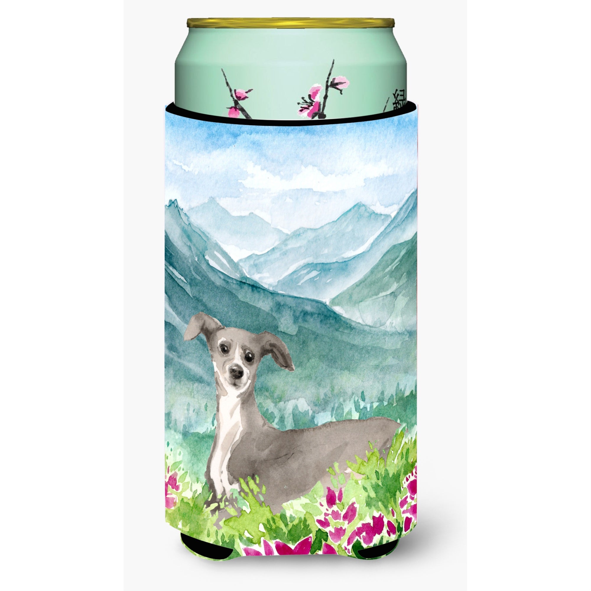 Caroline'S Treasures Ck1974Tbc Mountian Flowers Italian Greyhound Tall Boy Hugger Cold-Beverage-Koozies, Multicolor