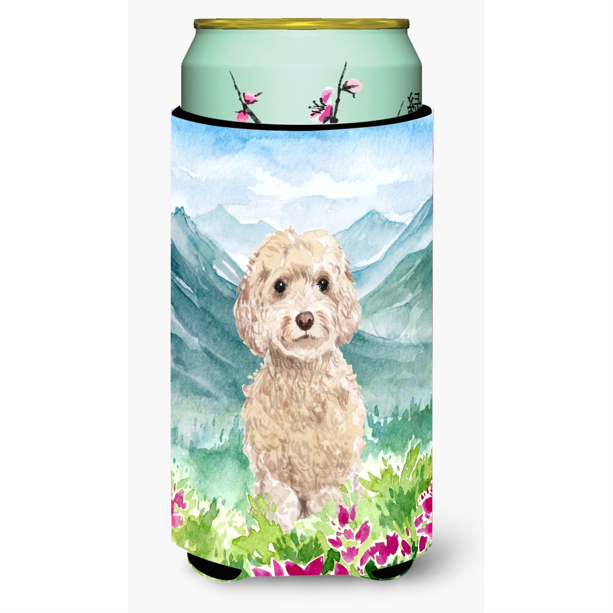 Caroline'S Treasures Ck1984Tbc Mountian Flowers Goldendoodle Tall Boy Hugger Cold-Beverage-Koozies, Multicolor