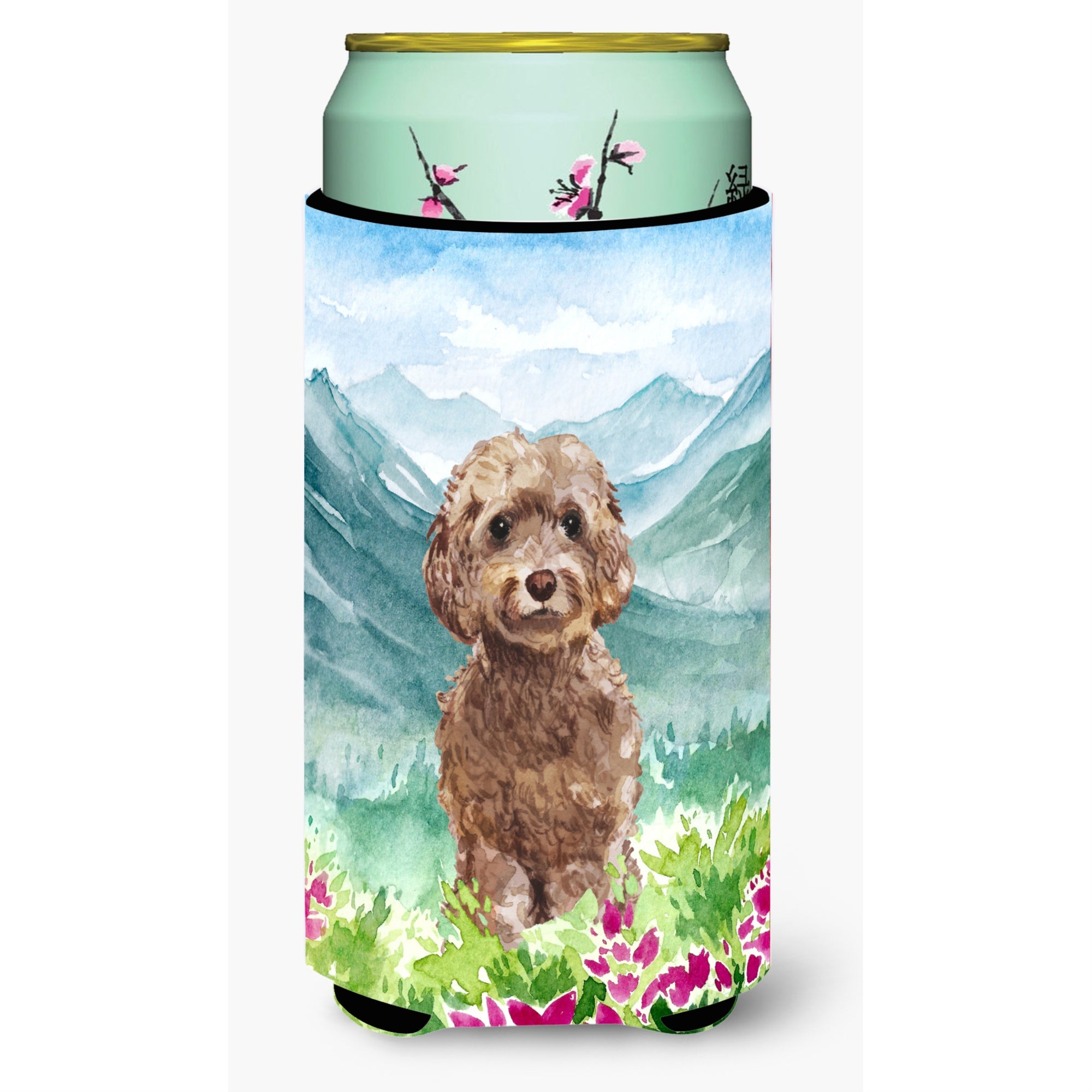 Caroline'S Treasures Ck1988Tbc Mountian Flowers Labradoodle Tall Boy Hugger Cold-Beverage-Koozies, Multicolor