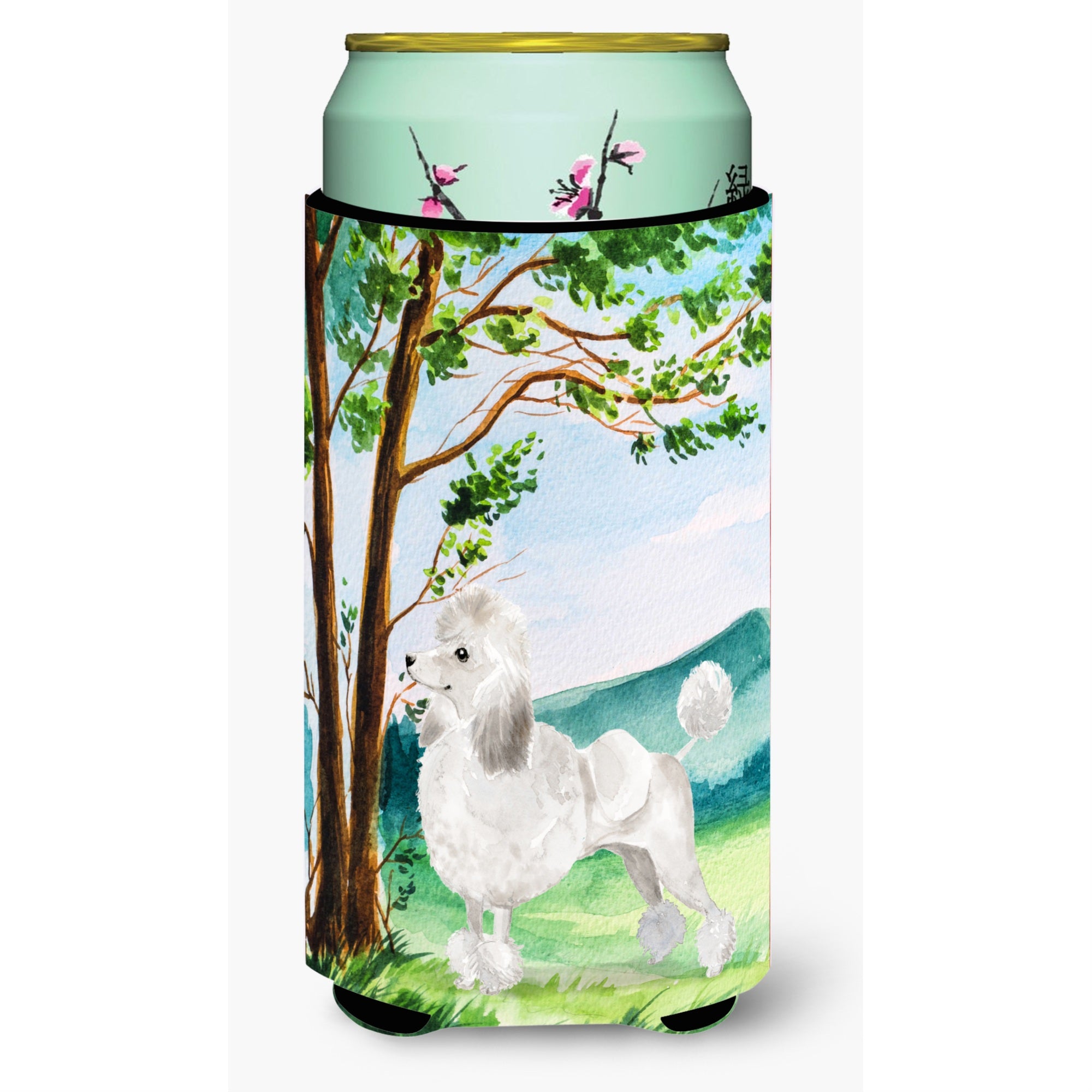 Caroline'S Treasures Ck1999Tbc Under The Tree White Poodle Tall Boy Hugger Cold-Beverage-Koozies, Multicolor