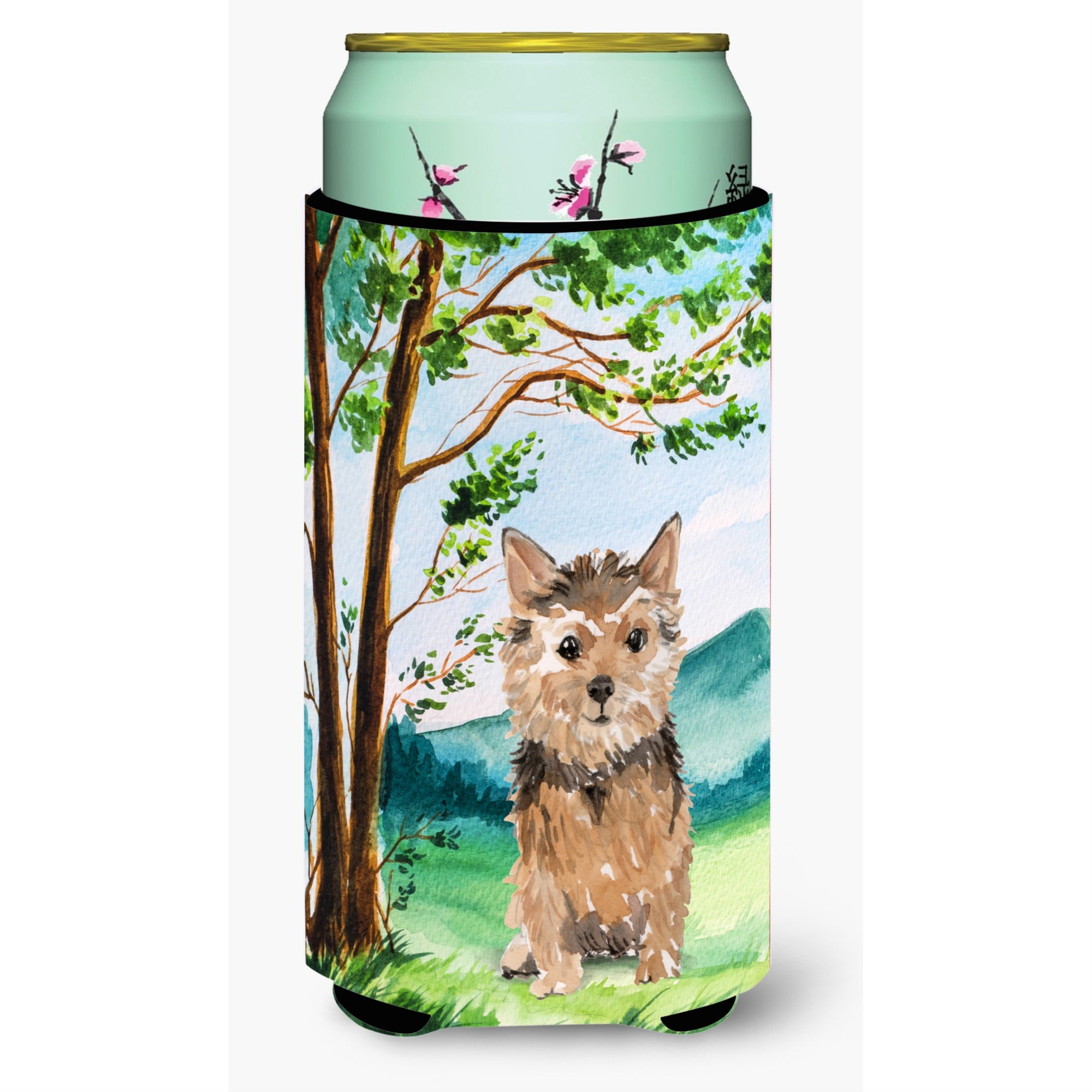 Caroline'S Treasures Ck2006Tbc Under The Tree Norwich Terrier Tall Boy Hugger Cold-Beverage-Koozies, Multicolor
