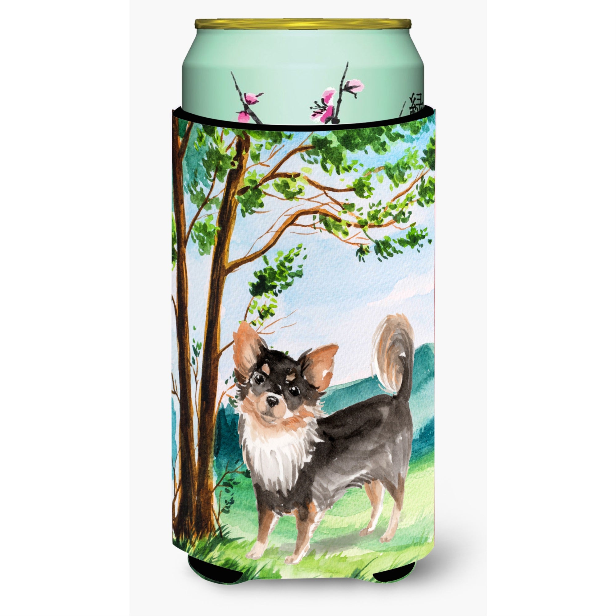 Caroline'S Treasures Ck2007Tbc Under The Tree Chihuahua Tall Boy Hugger Cold-Beverage-Koozies, Multicolor
