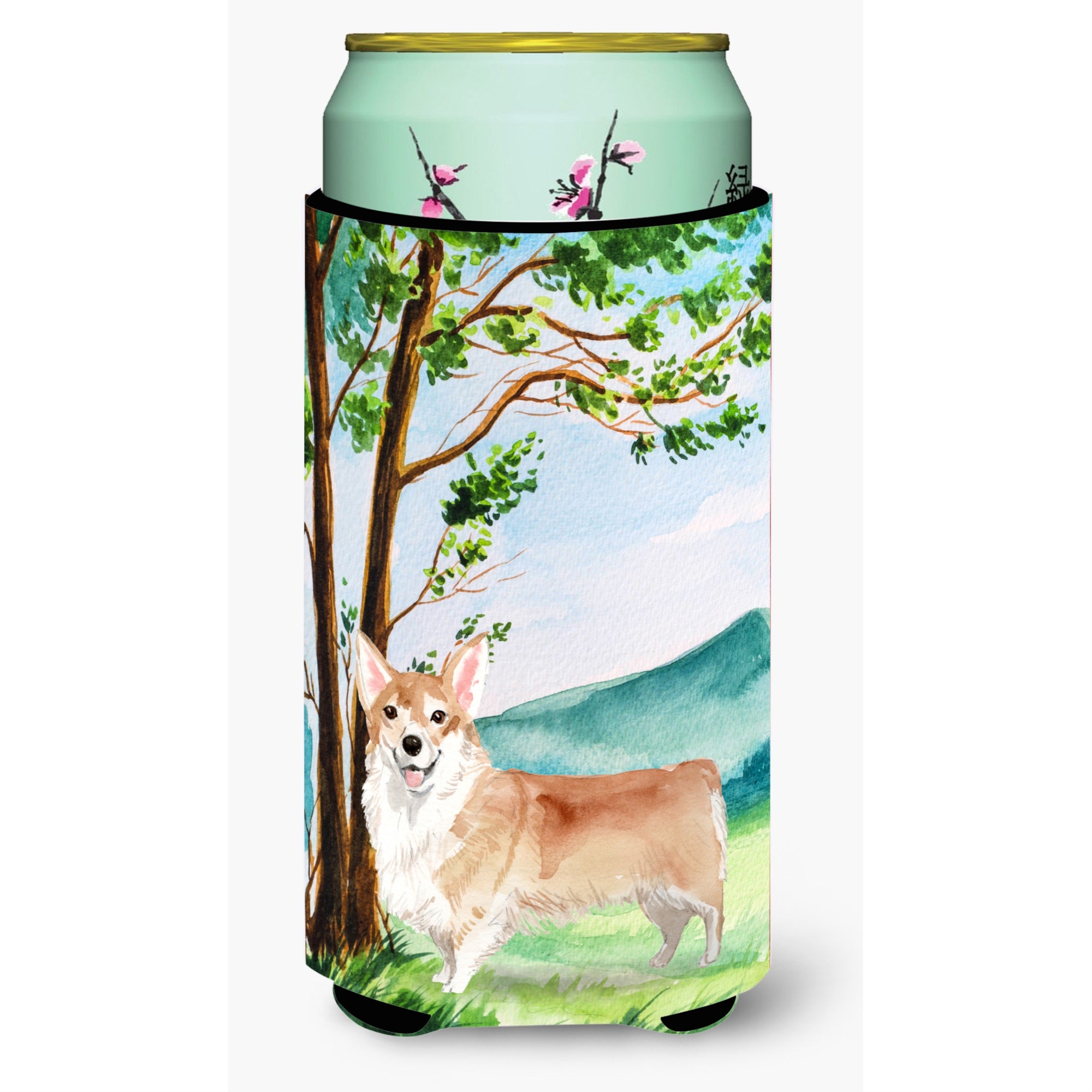 Caroline'S Treasures Ck2016Tbc Under The Tree Corgi Tall Boy Hugger Cold-Beverage-Koozies, Multicolor