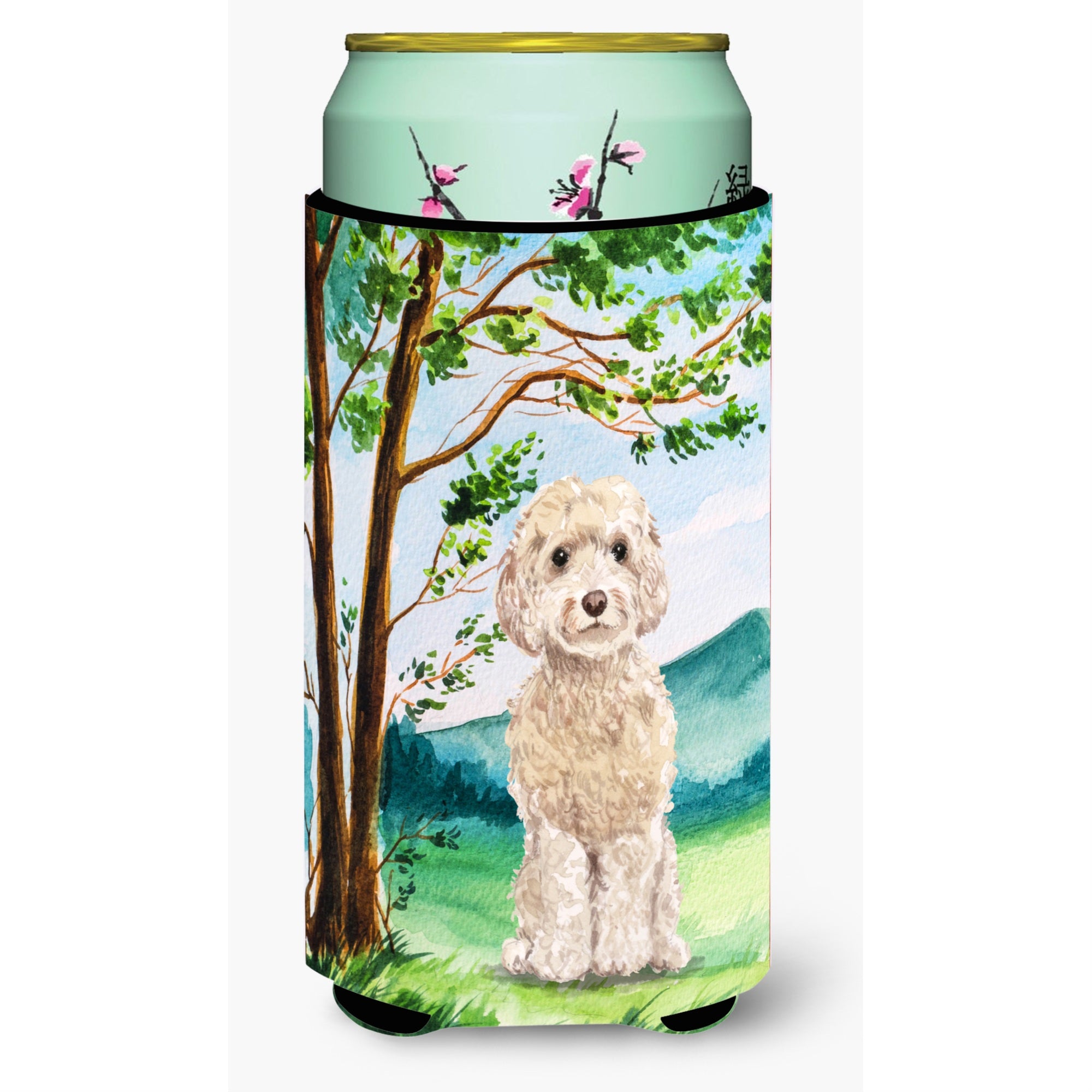 Caroline'S Treasures Ck2019Tbc Under The Tree Goldendoodle Tall Boy Hugger Cold-Beverage-Koozies, Multicolor