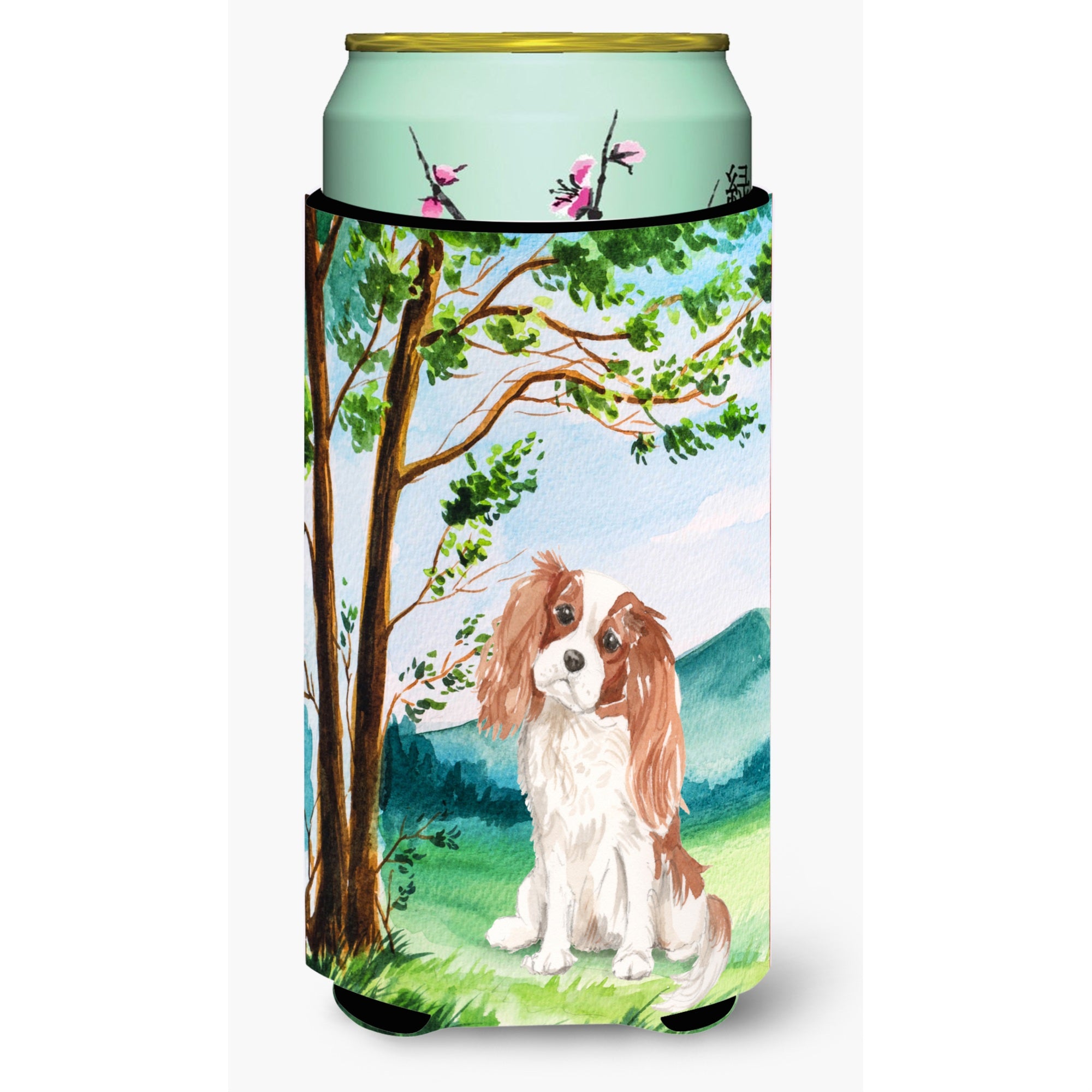 Caroline'S Treasures Ck2020Tbc Under Tree Blenheim Cavalier Spaniel Tall Boy Hugger Cold-Beverage-Koozies, Multicolor