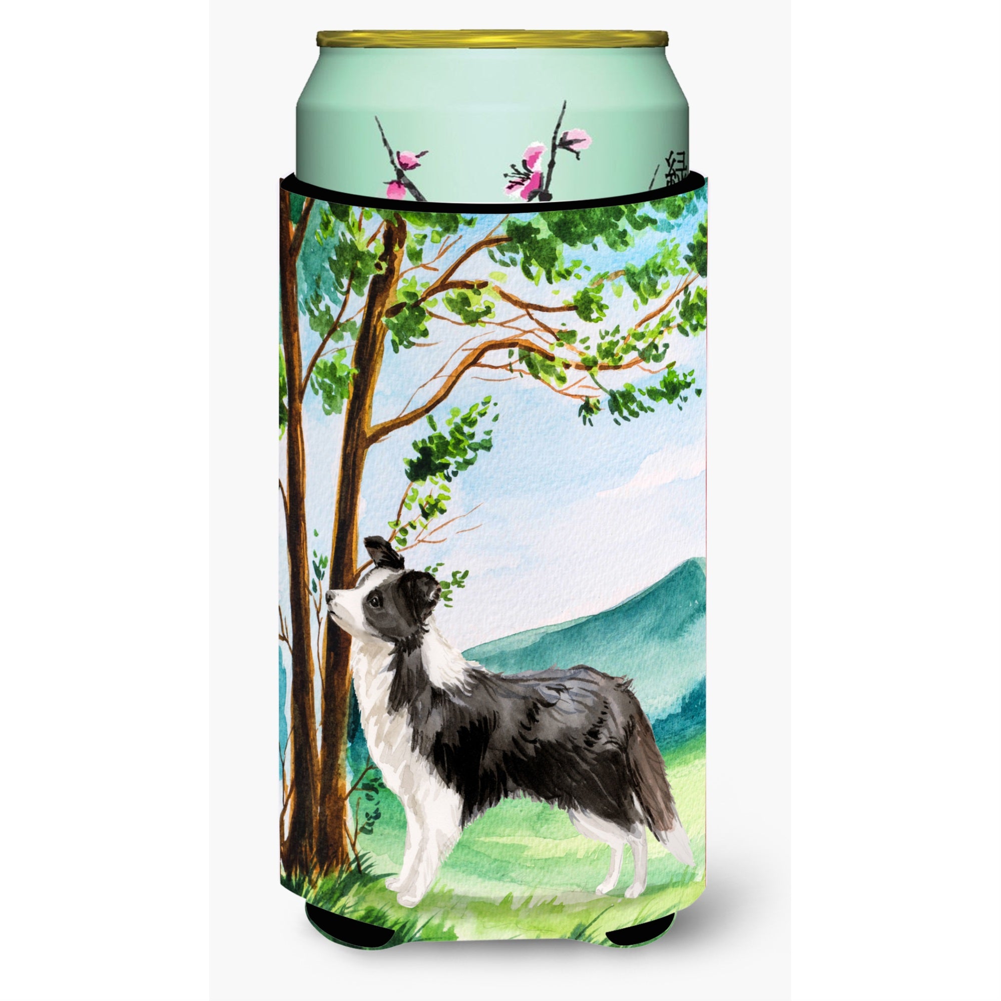 Caroline'S Treasures Ck2025Tbc Under The Tree Border Collie Tall Boy Hugger Cold-Beverage-Koozies, Multicolor