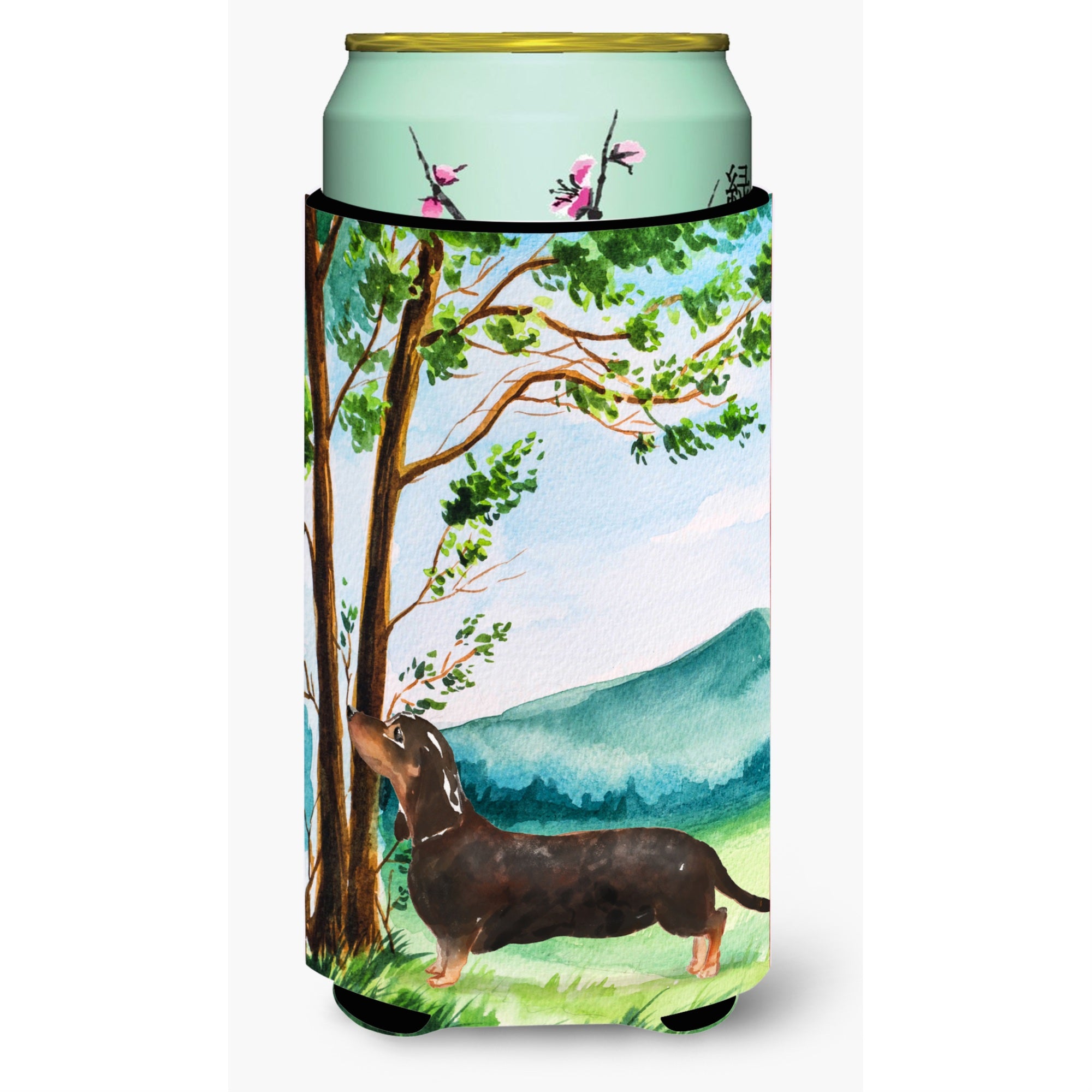 Caroline'S Treasures Ck2028Tbc Under The Tree Dachshund Tall Boy Hugger Cold-Beverage-Koozies, Multicolor