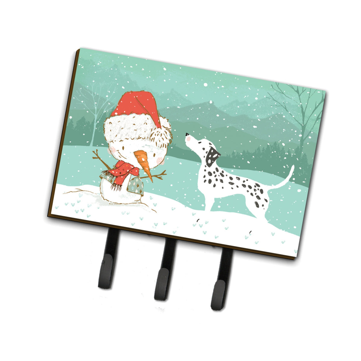 Caroline'S Treasures Dalmatian And Snowman Christmas Leash Or Key Holder Hooks, Multicolor