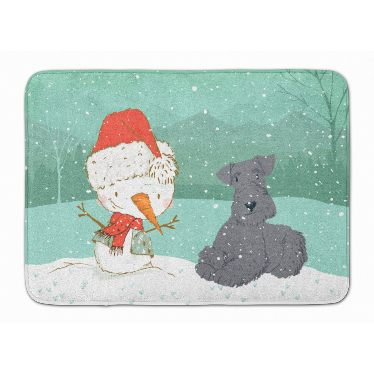 Caroline'S Treasures Lakeland Terrier Snowman Christmas Machine Washable Memory Foam Mat, Multicolor