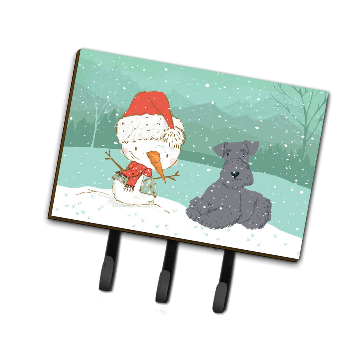 Caroline'S Treasures Lakeland Terrier Snowman Christmas Leash Or Key Holder Hooks, Multicolor