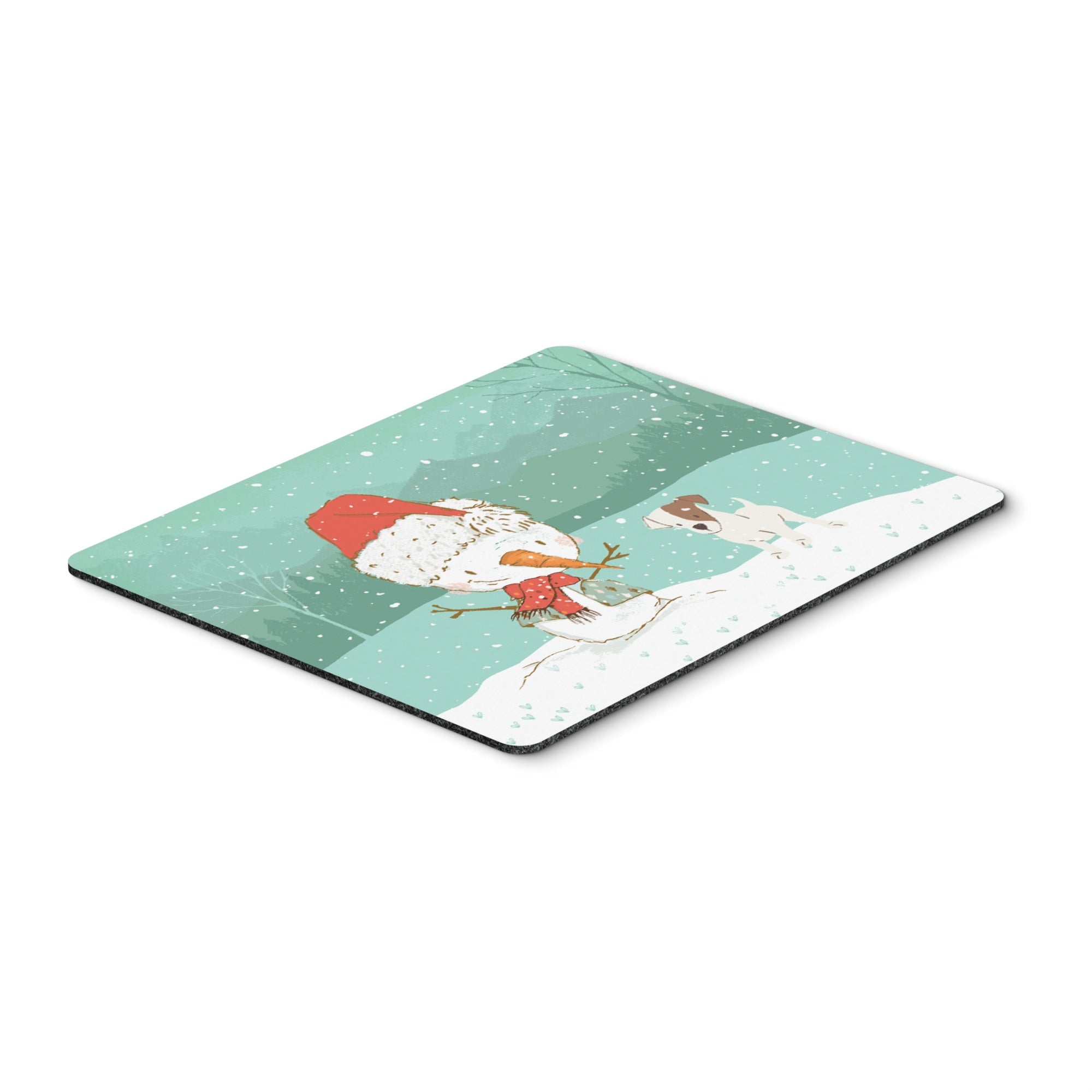 Jack Russell Terrier Snowman Christmas Mouse Pad, Hot Pad Or Trivet
