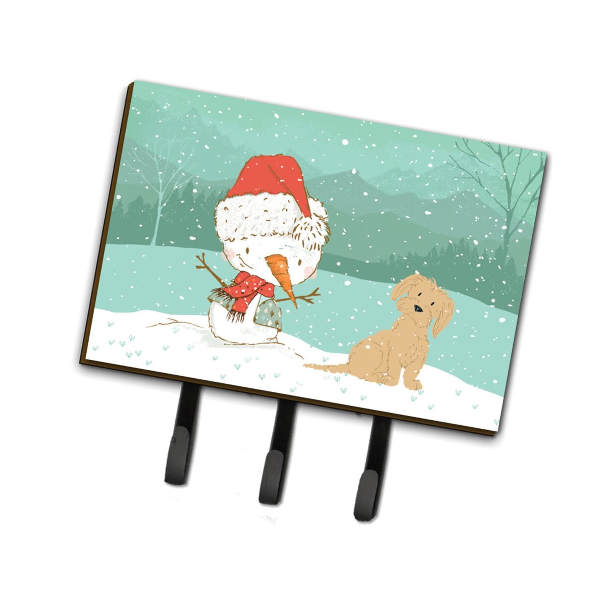 Caroline'S Treasures Brown Maltese Snowman Christmas Leash Or Key Holder Hooks, Multicolor