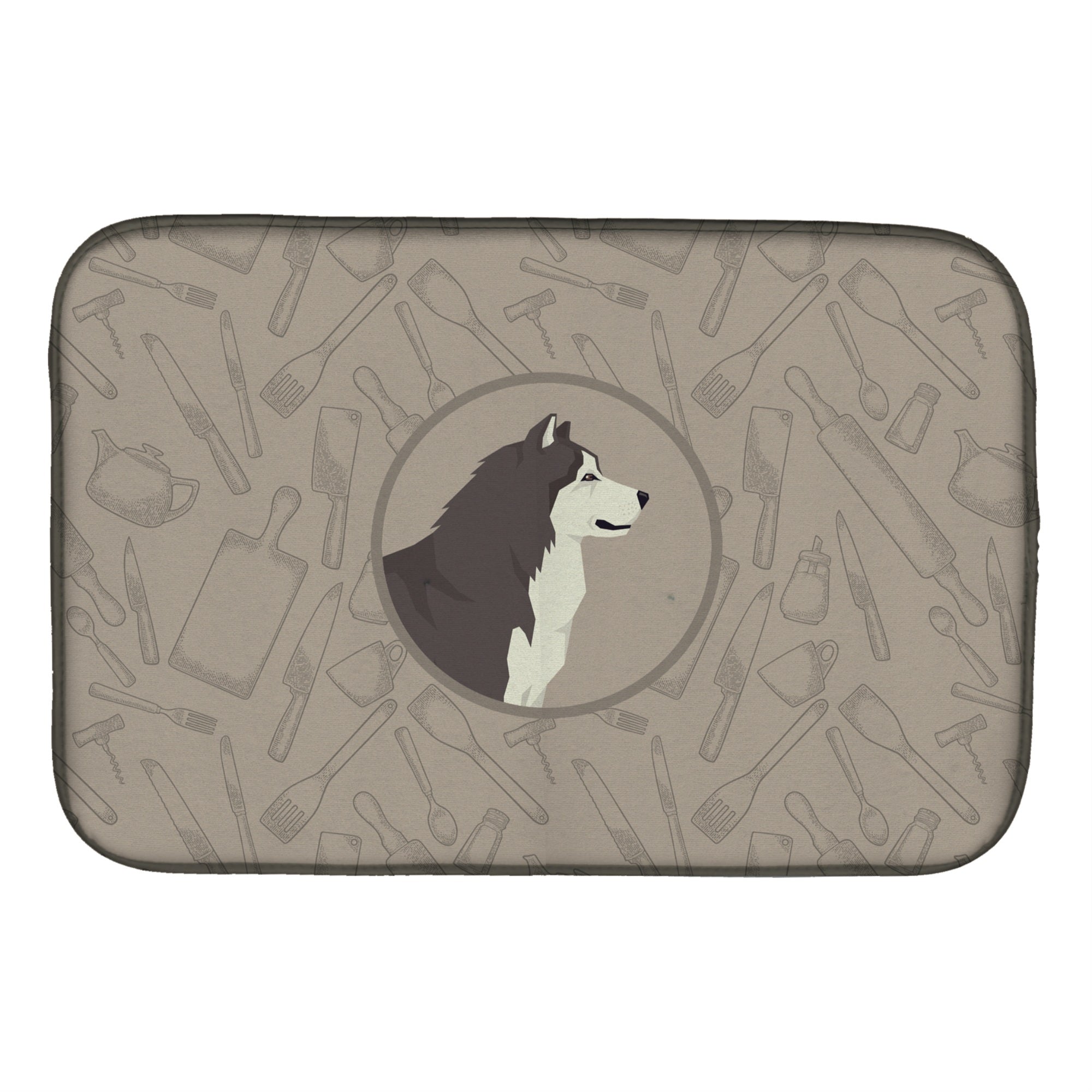 Caroline'S Treasures Ck2160Ddm Alaskan Malamute In The Kitchen Dish-Drying-Mats, 14X21, Multicolor
