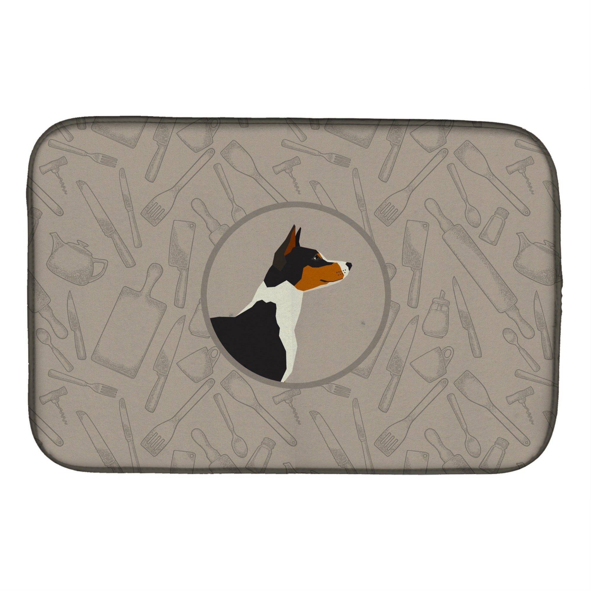 Caroline'S Treasures Ck2164Ddm Basenji In The Kitchen Dish-Drying-Mats, 14X21, Multicolor