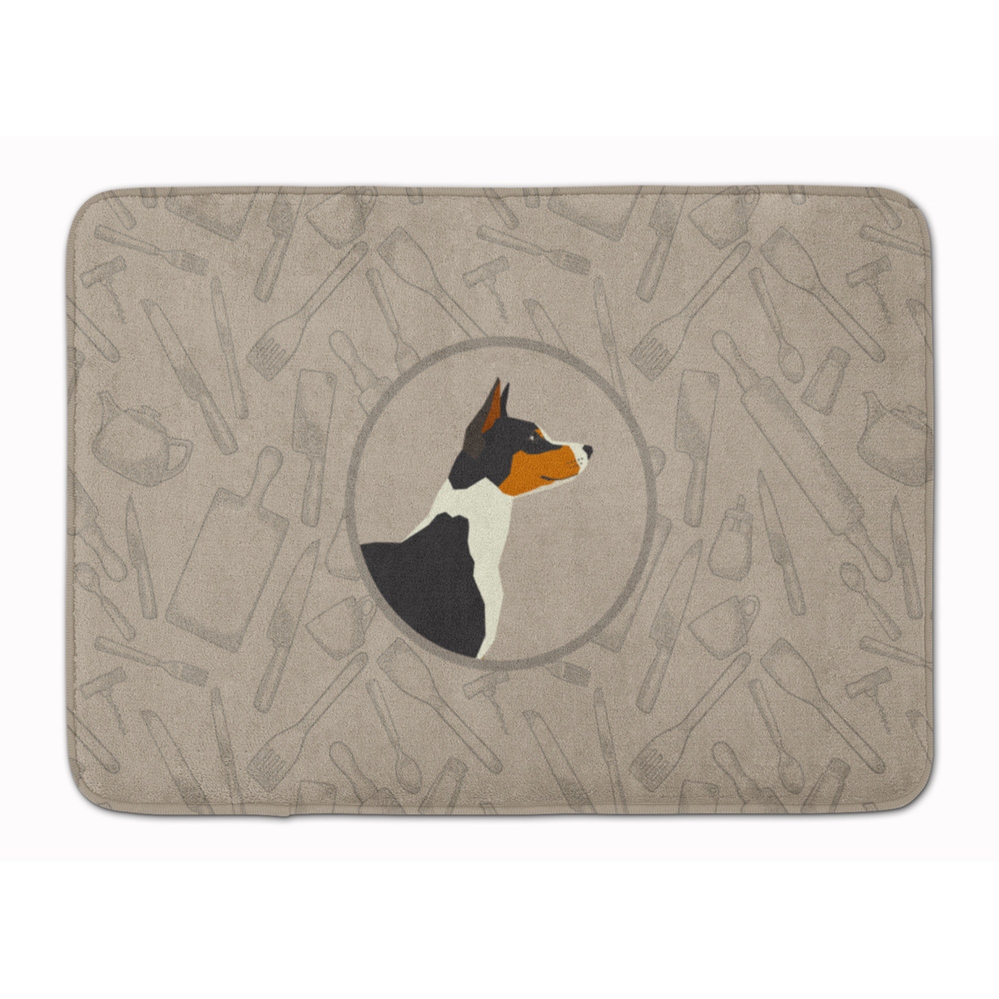 Caroline'S Treasures Basenji In The Kitchen Machine Washable Memory Foam Mat Doormats, Multicolor