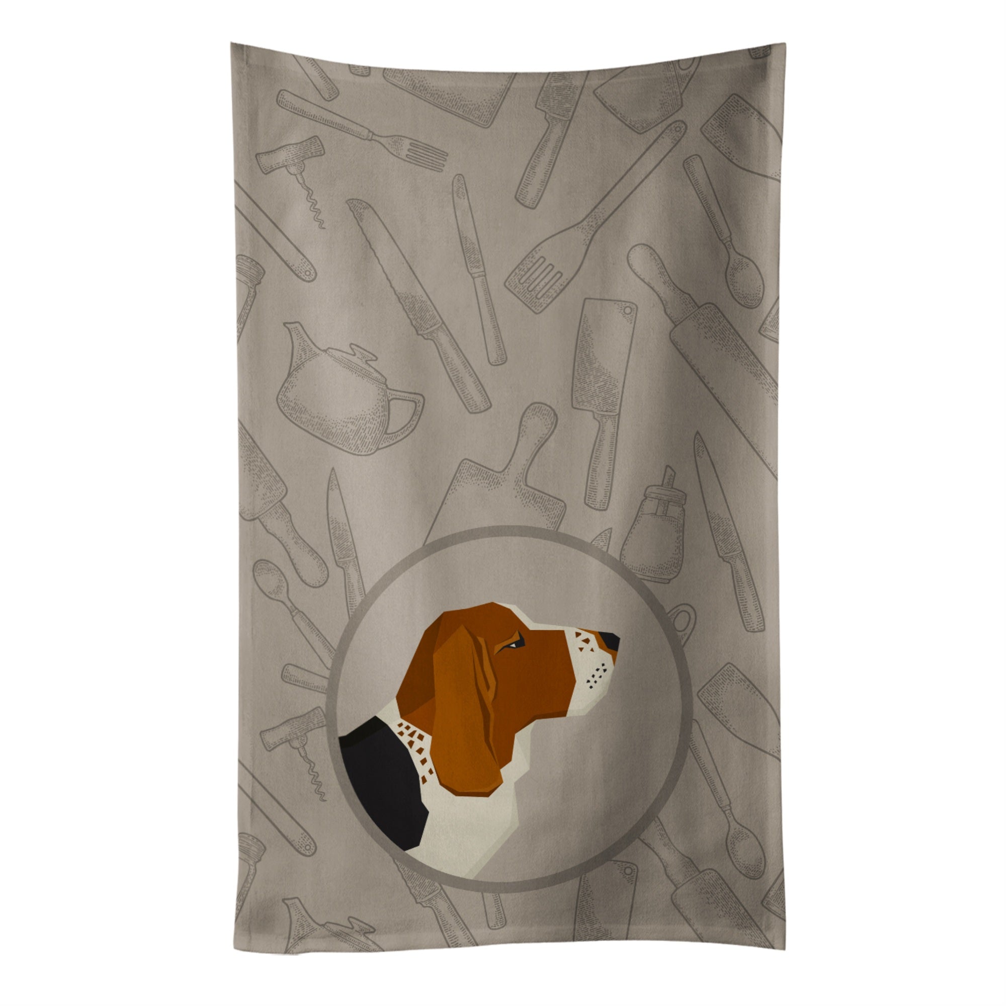 Caroline'S Treasures Ck2165Ktwl Basset Hound In The Kitchen Kitchen Towel