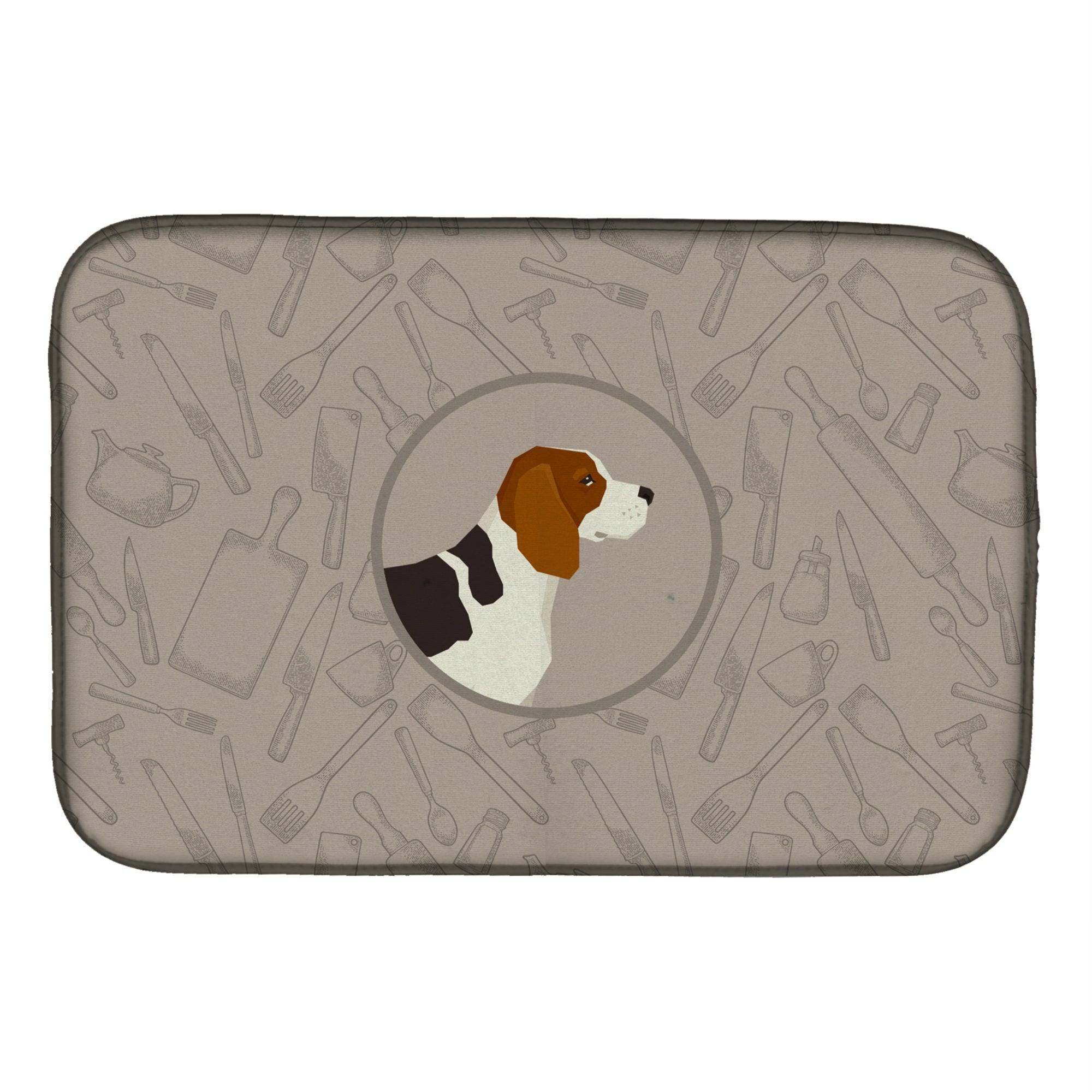 Caroline'S Treasures Ck2166Ddm Beagle In The Kitchen Dish-Drying-Mats, 14X21, Multicolor