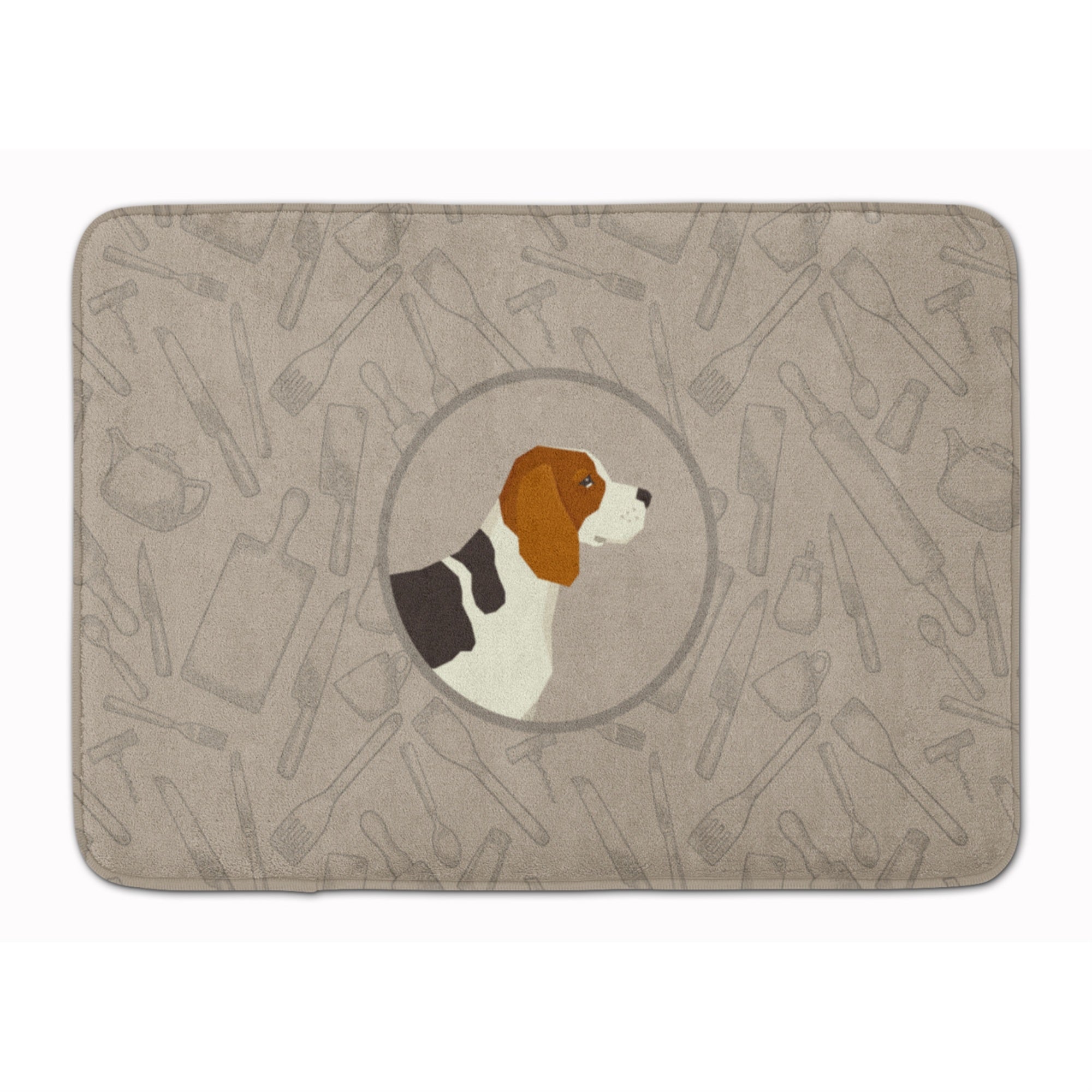 Caroline'S Treasures Beagle In The Kitchen Machine Washable Memory Foam Mat Doormats, Multicolor