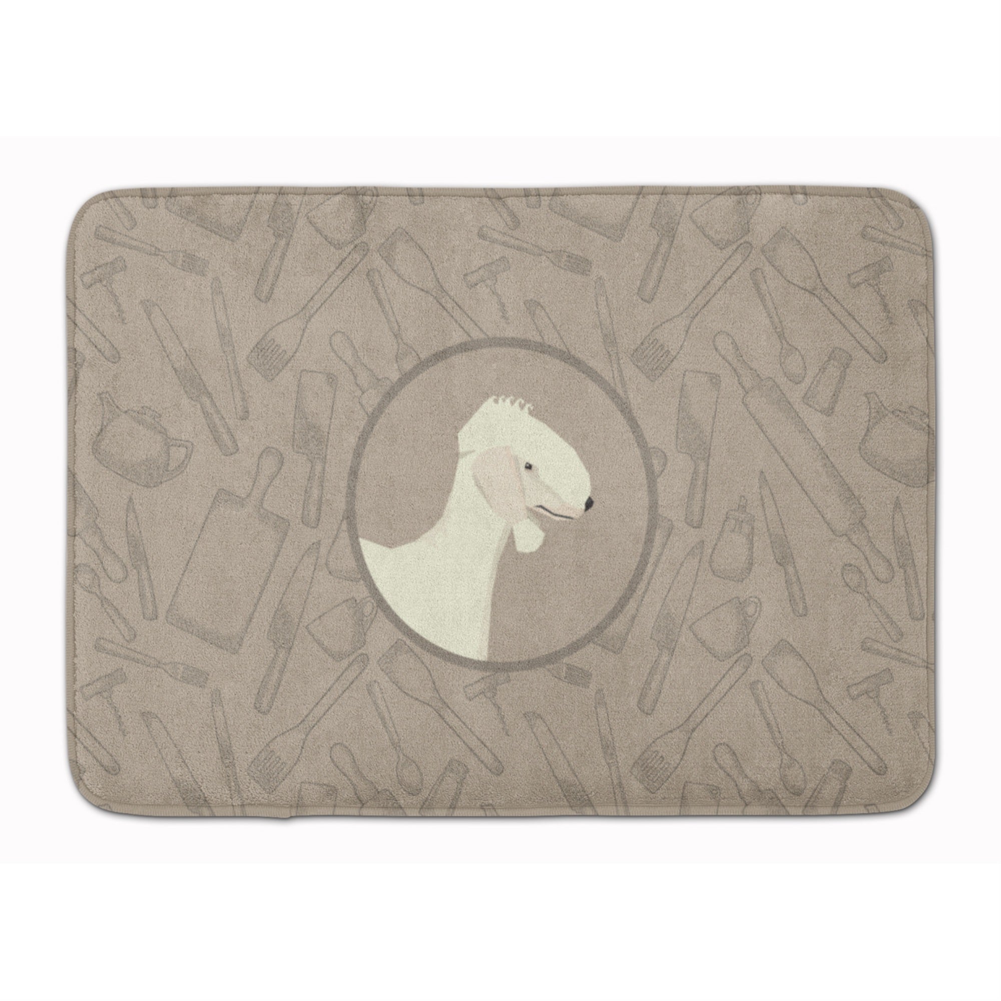 Caroline'S Treasures Bedlington Terrier In The Kitchen Machine Washable Memory Foam Mat Doormats, Multicolor