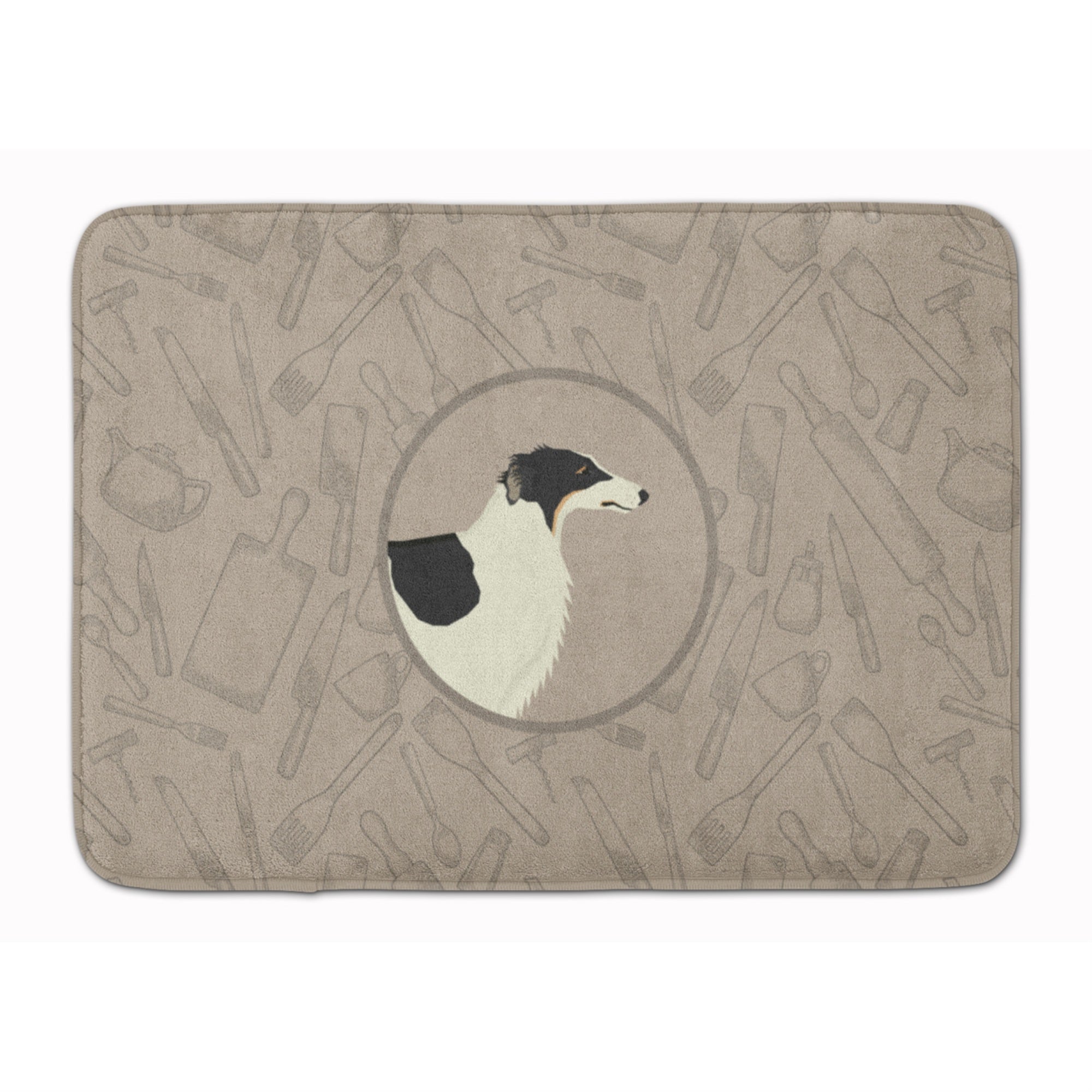 Caroline'S Treasures Borzoi In The Kitchen Machine Washable Memory Foam Mat Doormats, Multicolor