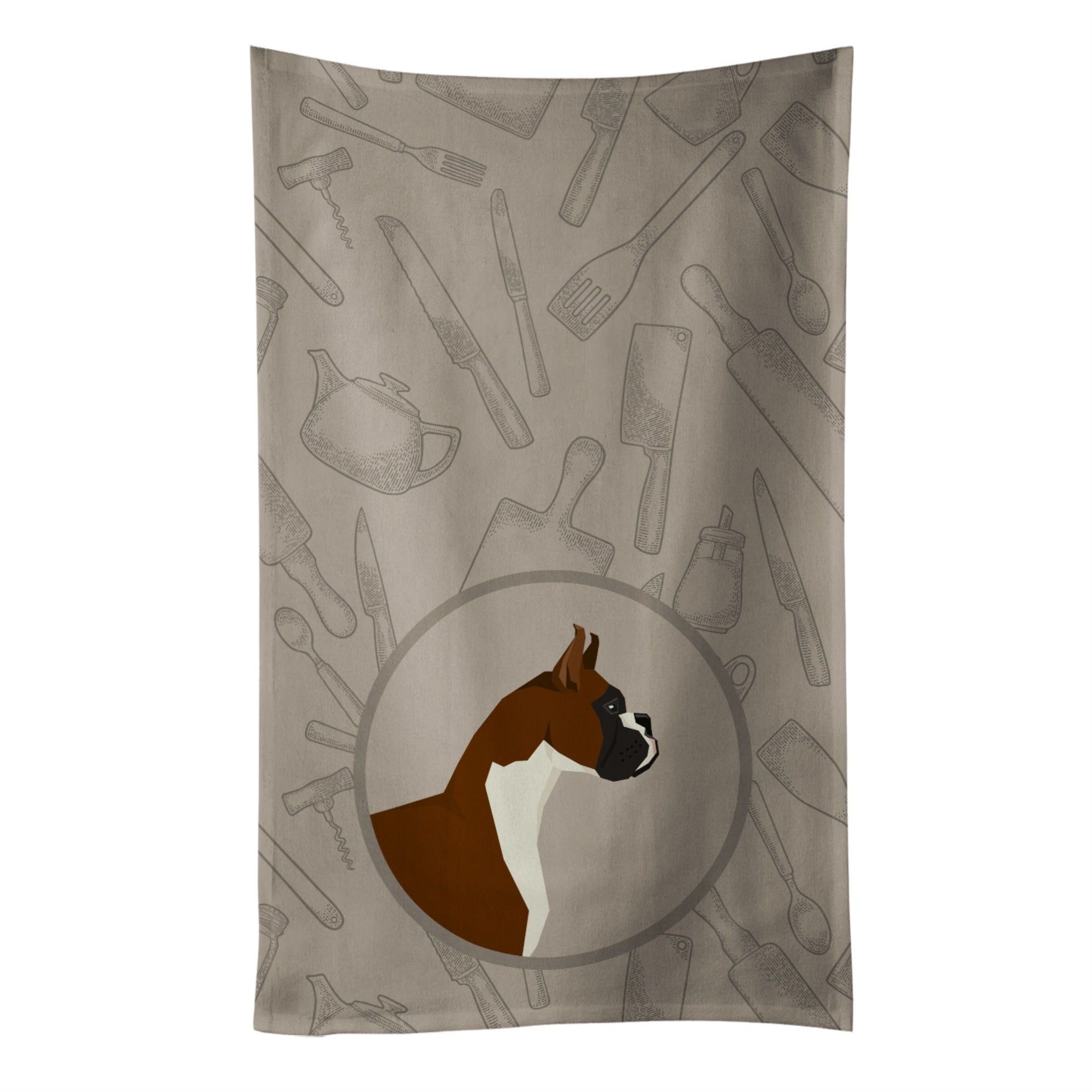 Caroline'S Treasures Ck2173Ktwl Boxer In The Kitchen Kitchen Towel