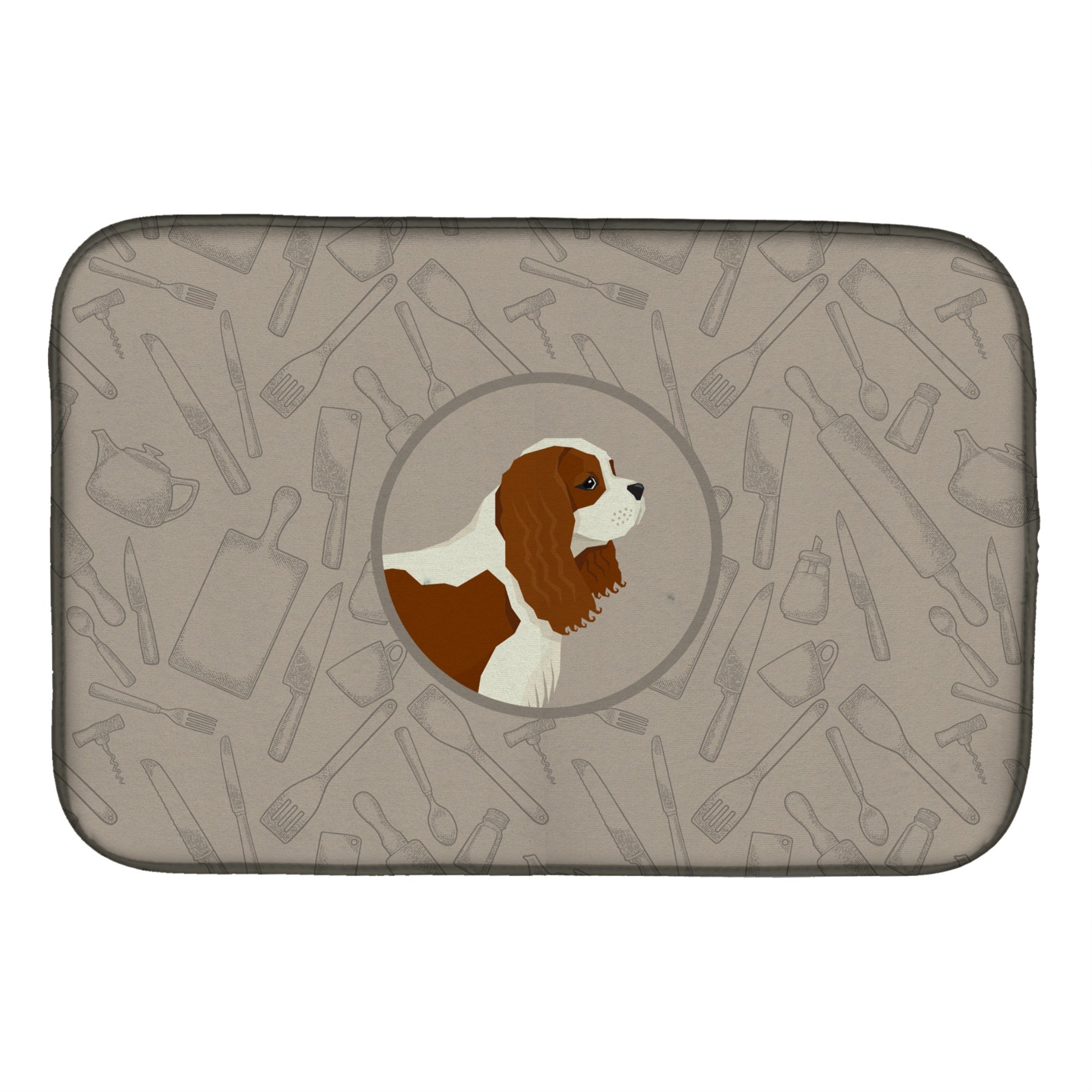 Caroline'S Treasures Ck2176Ddm Cavalier Spaniel In The Kitchen Dish-Drying-Mats, 14X21, Multicolor