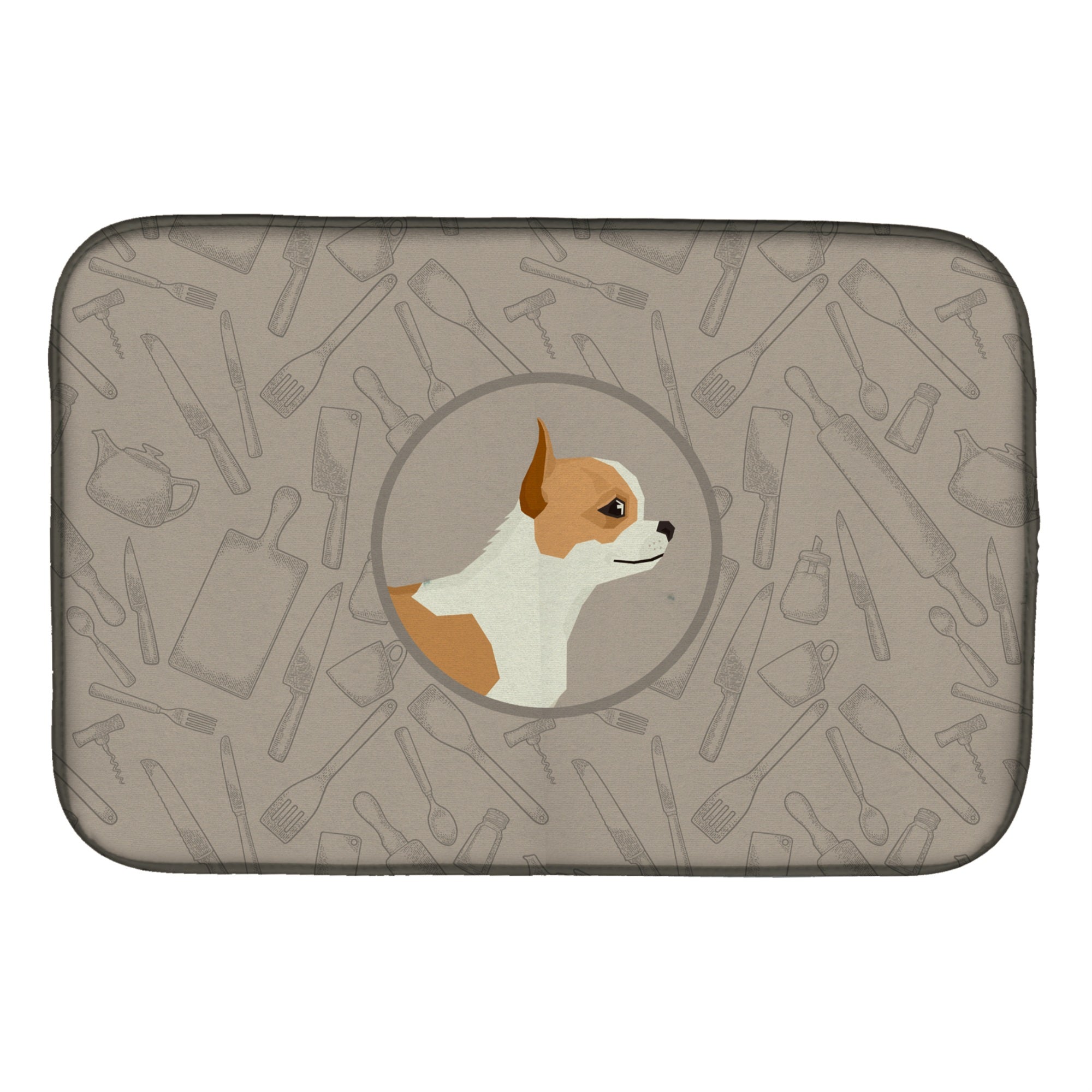 Caroline'S Treasures Ck2177Ddm Chihuahua In The Kitchen Dish-Drying-Mats, 14X21, Multicolor